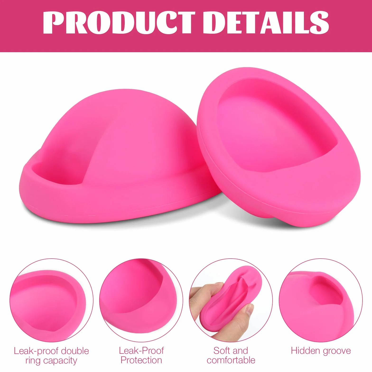 Dysk menstruacyjny, Menstrual Disc, krążek menstruacyjny wielokrotnego użytku, kubek menstruacyjny z miękkiego silikonu medycznego, alternatywne miękkie tampony (różowe, S+L)