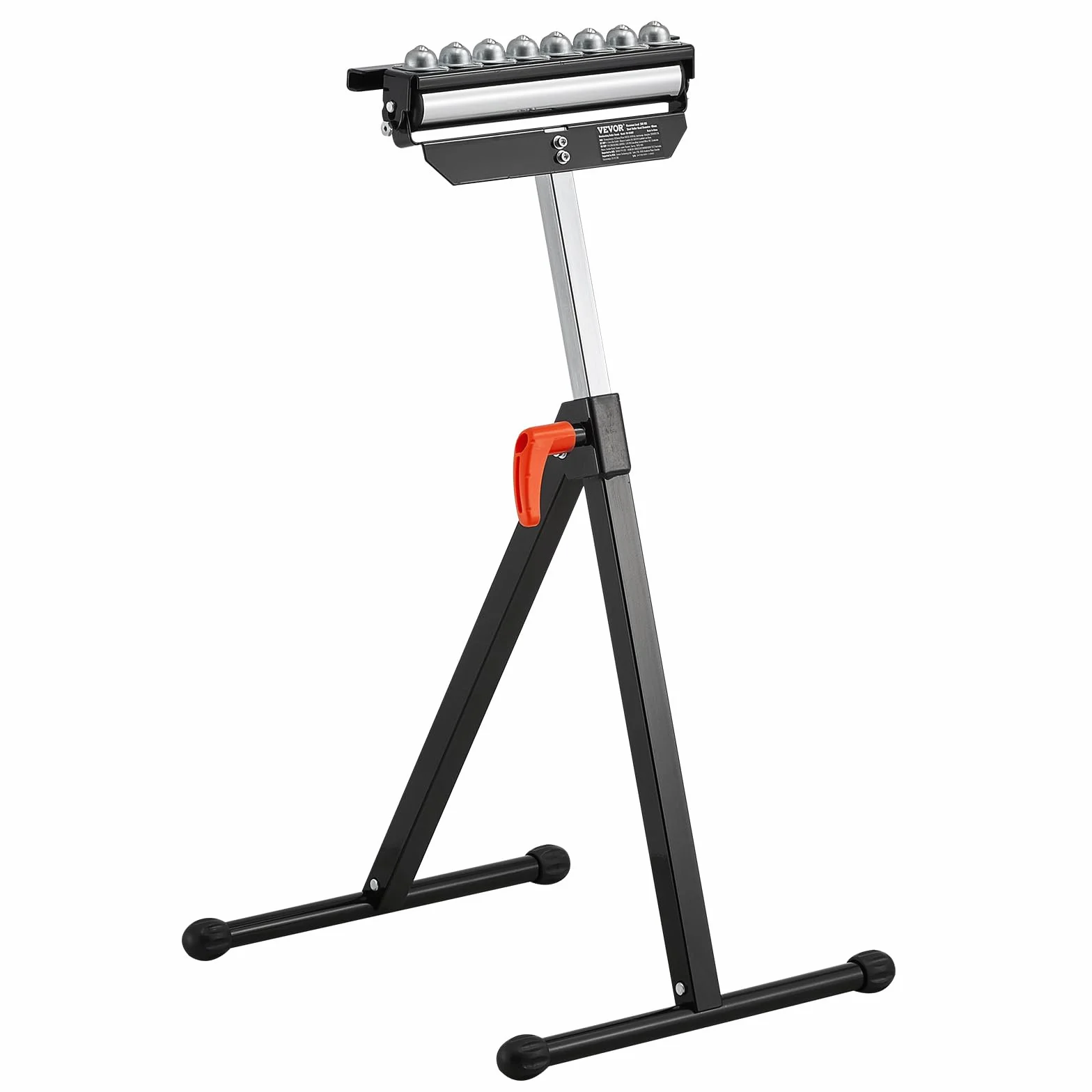 VEVOR Stojak rolkowy, nośność 136 kg, regulowana wysokość 68-108 cm, składany, wytrzymały, z polerowaną wielokierunkową głowicą rolkową 29 cm, do piły stołowej, wyprowadzania drewna, wsparcie
