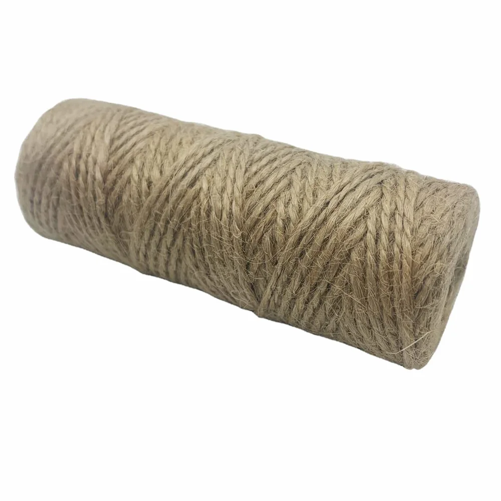 2 x 50 m/rolka, naturalny sznurek jutowy, 1,5 mm, 2-warstwowy, dekoracyjny sznurek, do majsterkowania, dekoracji, florystyki, rzemiosła artystycznego, opakowania, prac ogrodowych (2 x 50 m)