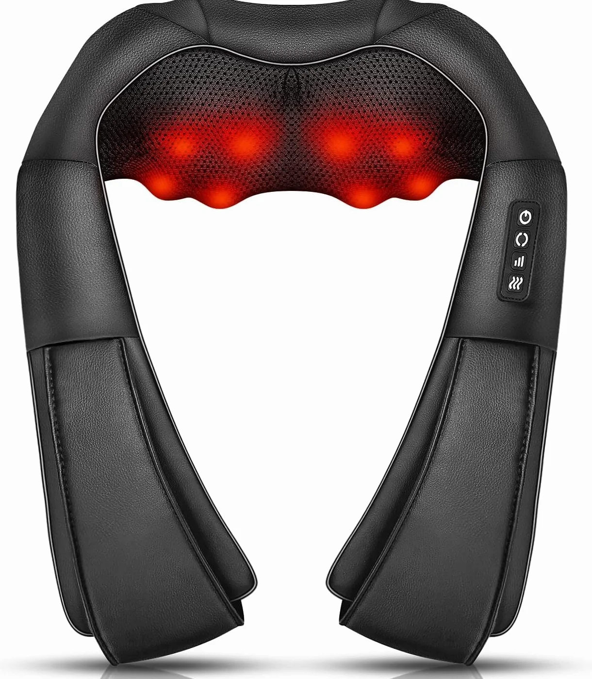 Masażer szyi, głębokie tkanki, ugniatanie 3D, marki iKristin, przenośny, z ciepłem, masażer Shiatsu do szyi, pleców, ramion, stóp i nóg, wygodne prezenty dla kobiet i mężczyzn (czarny)