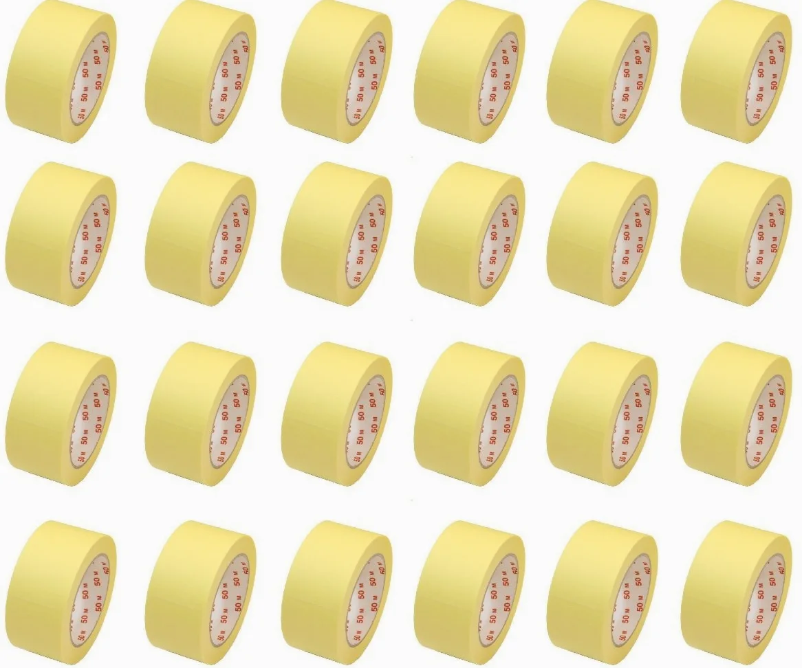 24 rolki taśmy malarskiej z płaską krepą, taśma malarska 50 mm x 50 m do 60 °C (EUR 0,04 / m)