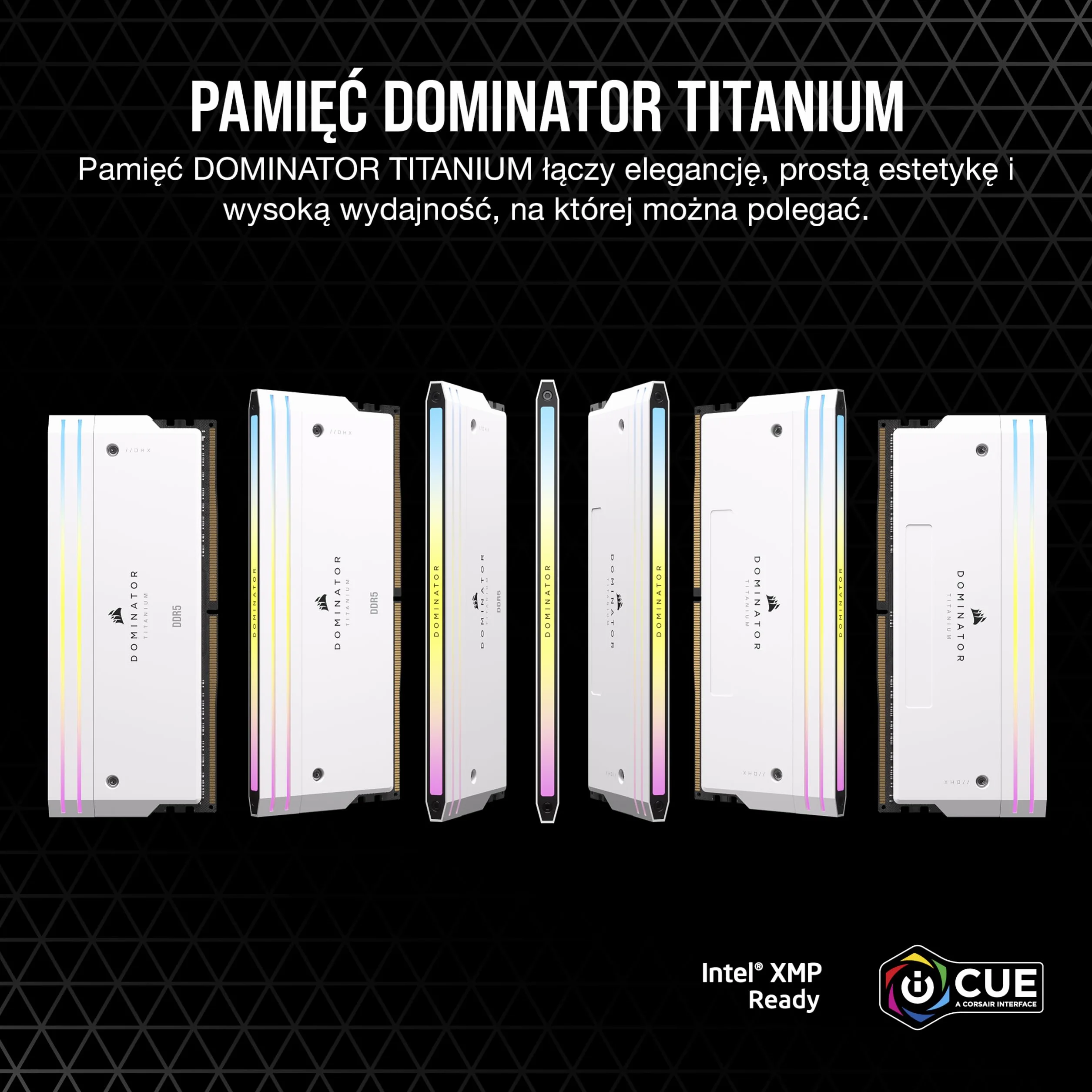 CORSAIR DOMINATOR TITANIUM RGB DDR5 RAM 32GB (2x16GB) DDR5 do 6000MHz CL30 Intel XMP iCUE Kompatybilna Pamięć Komputerowa - Biały (CMP32GX5M2B6000C30W)