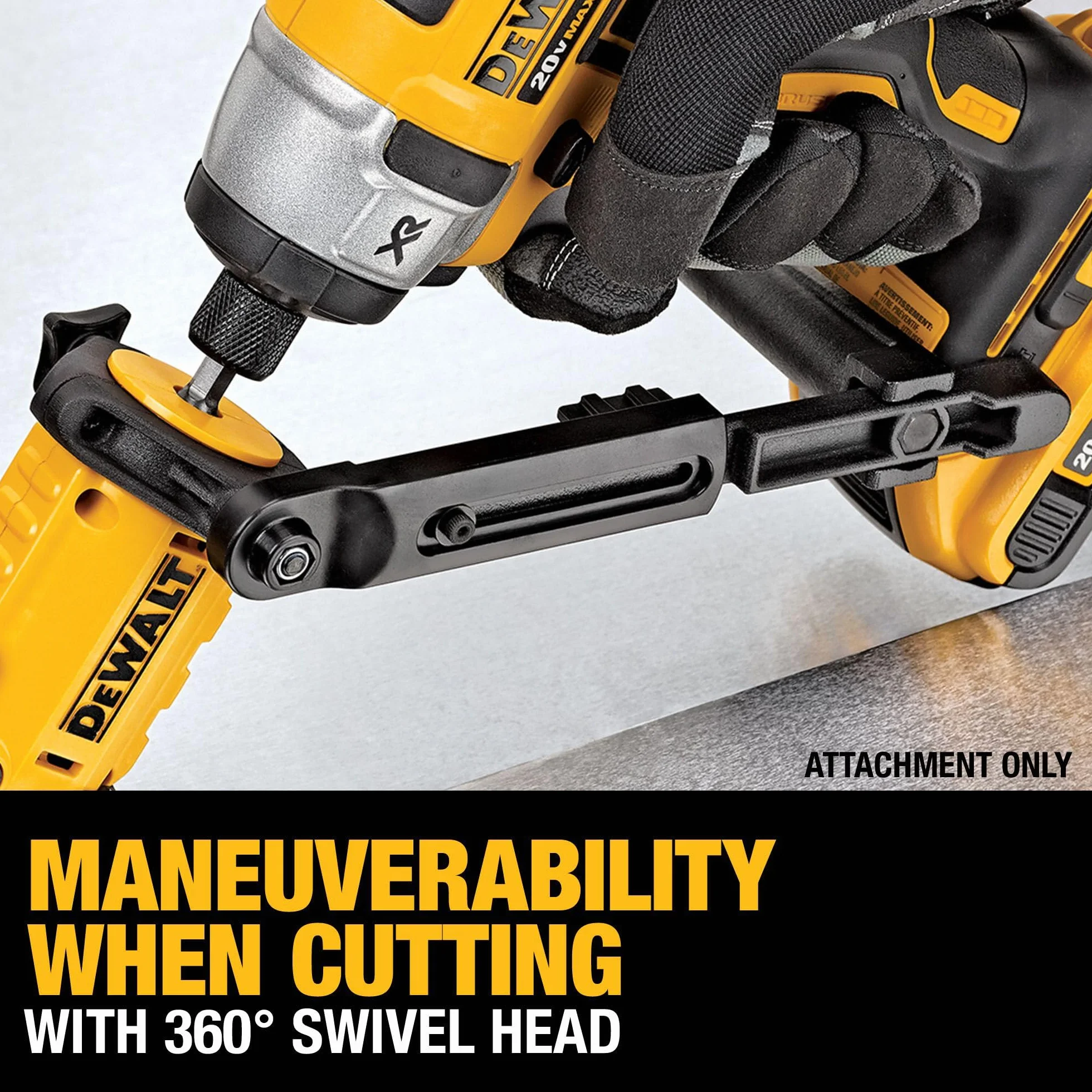DEWALT DWASHRIR Metalowe nożyce mocujące, gotowe do uderzenia, czarny/żółty