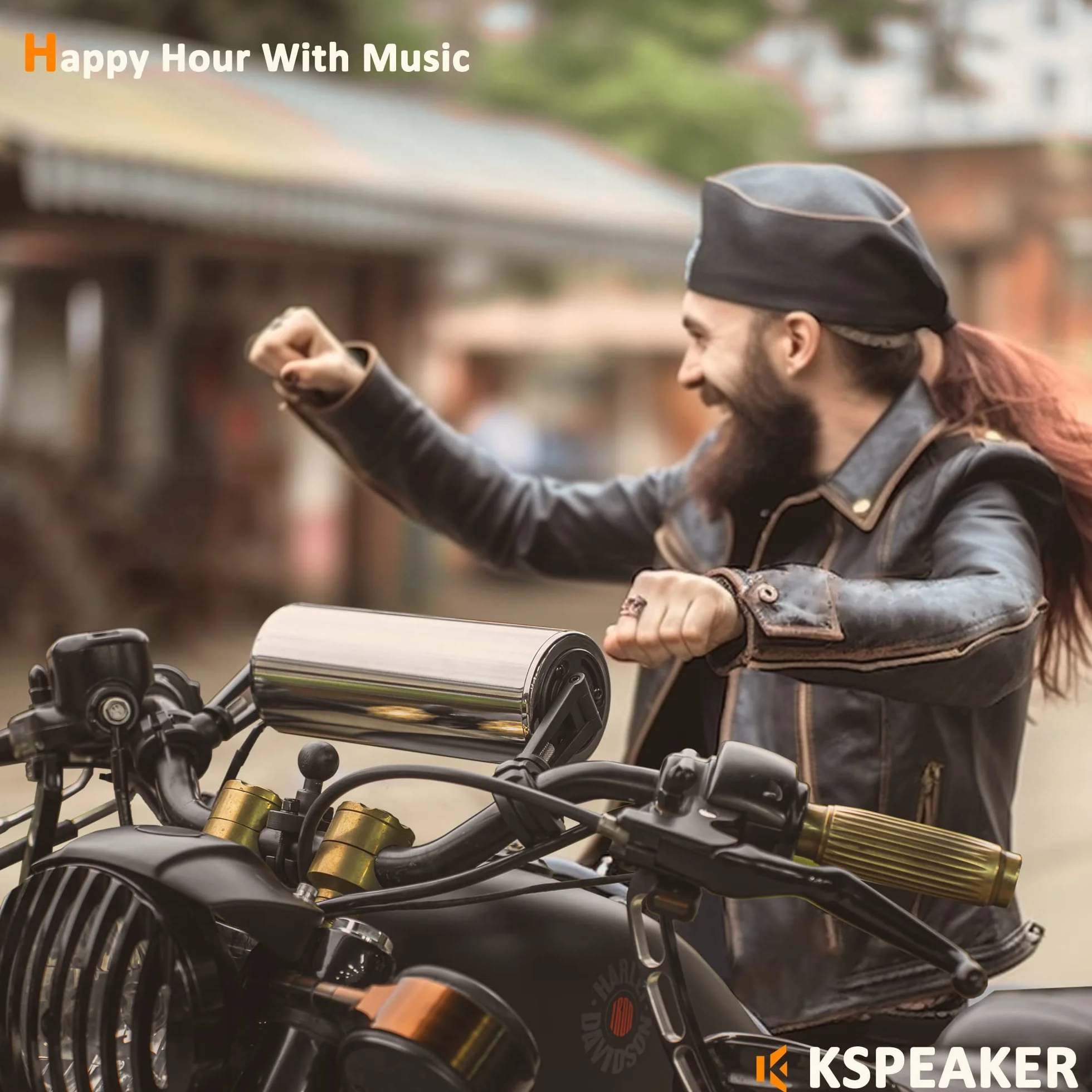 KSPEAKER Głośniki motocyklowe Bluetooth wodoodporny 12V 3 cala Metalowy MP3