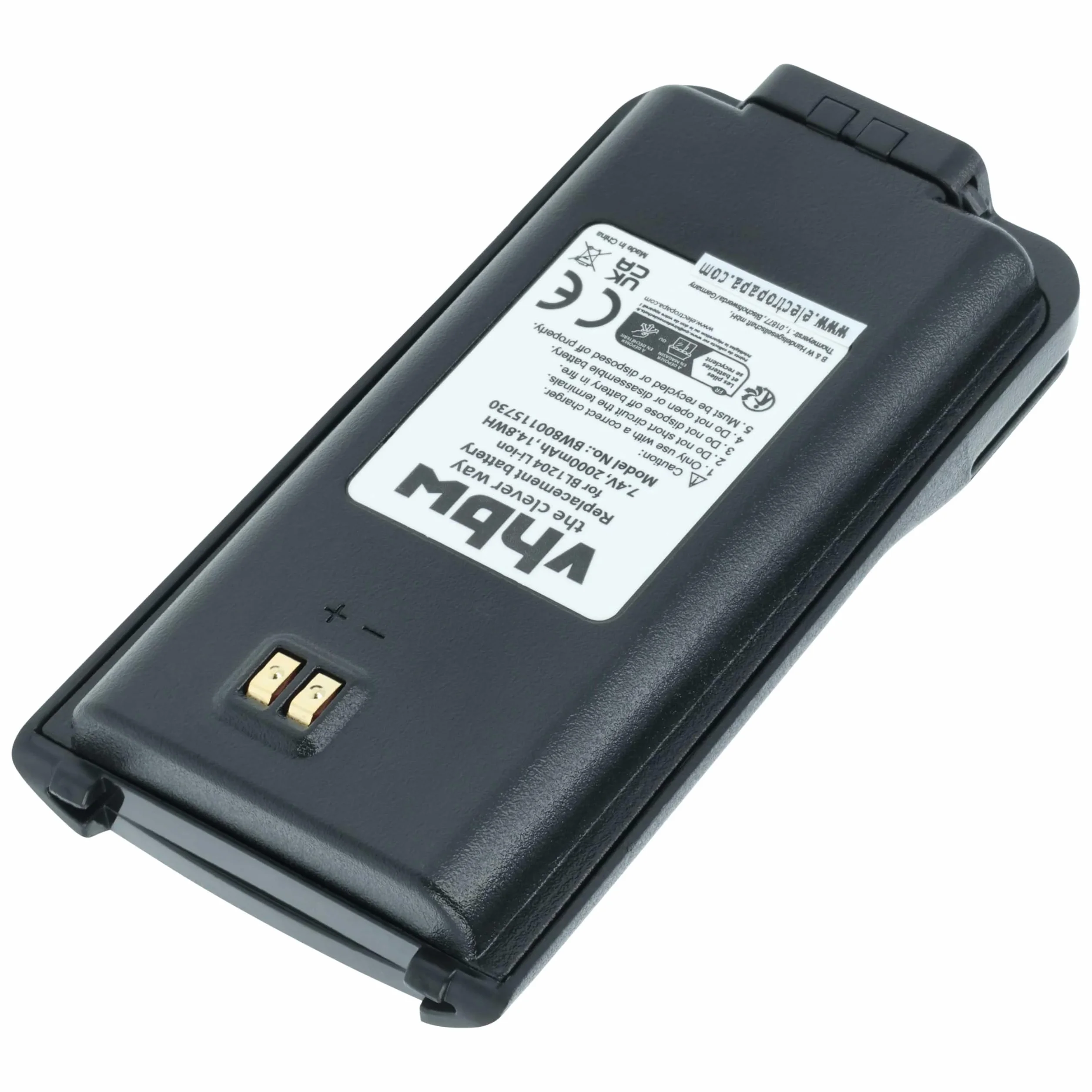 vhbw akumulator litowo-jonowy 2000 mAh (7,4 V) pasuje do radiotelefonu, Walkie Talkie HYT/Hytera TC-610, TC-610P, TC-610S, TC-618, TC-620, TC-626