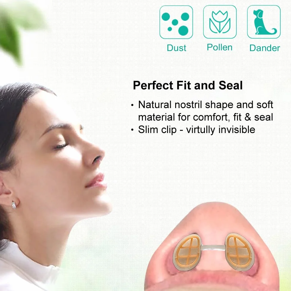 Filtry nosowe Ultra-Breathable firmy WoodyKnows, pomagające w sezonowych i alergicznych alergiach (okrągłe, L, 6 sztuk)