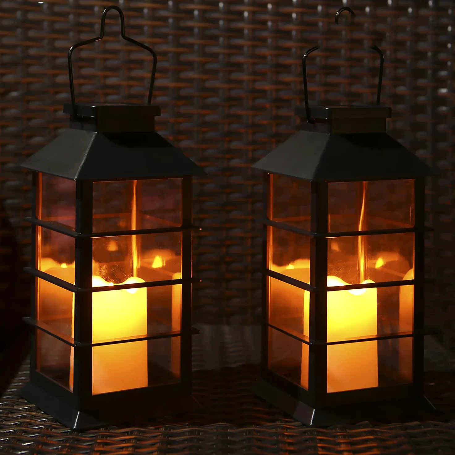 Tomshine 2 sztuki lampionów solarnych z efektem świetlnym lampa solarna do zawieszenia na zewnątrz w ogrodzie