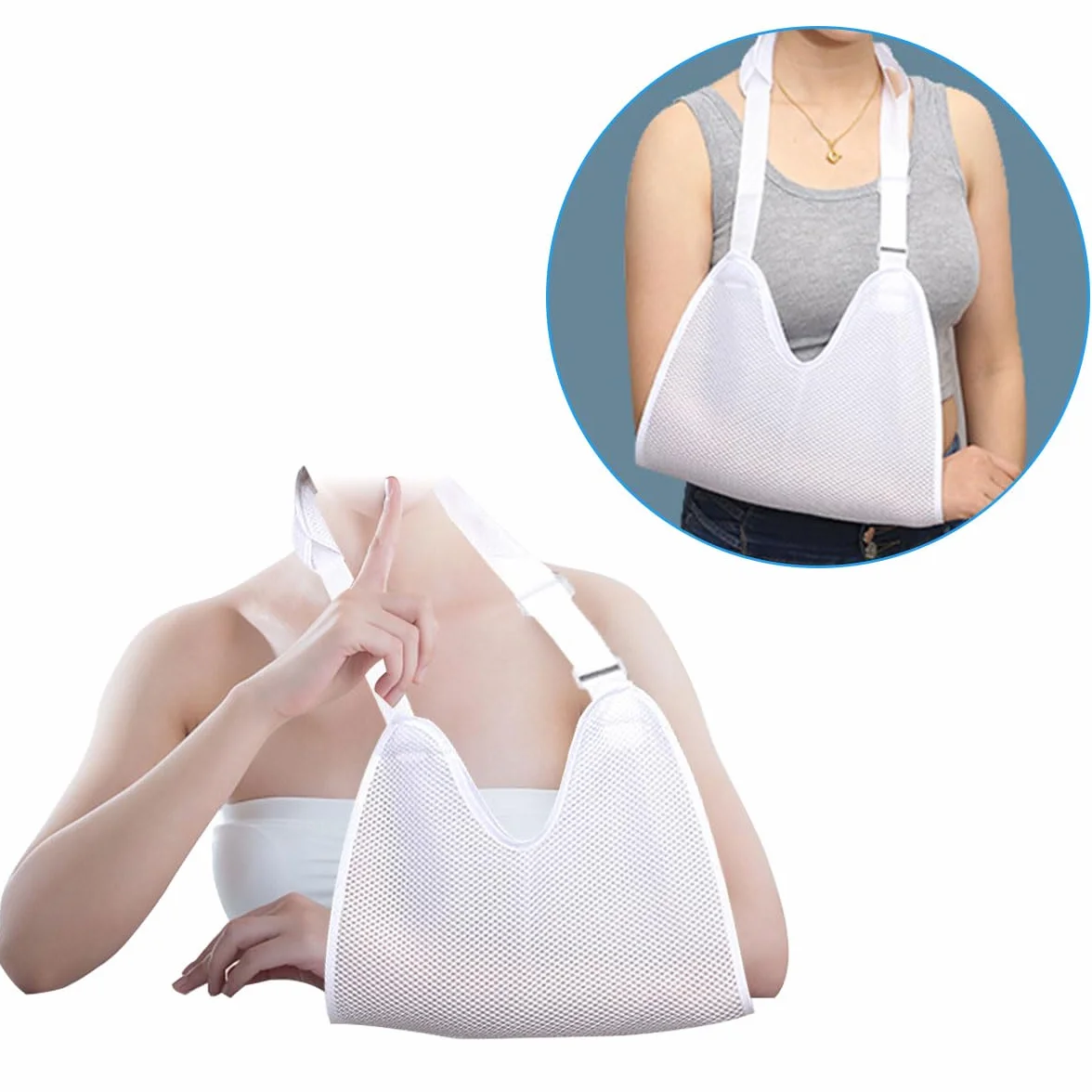 Oddychające ramię Sling, ramion, ramion, ramion, unieruchomienie ramion i ramion, Cool Mesh, na ramiona, urazy łokci, złamane ramiona, z regulowanymi paskami, kiuiom