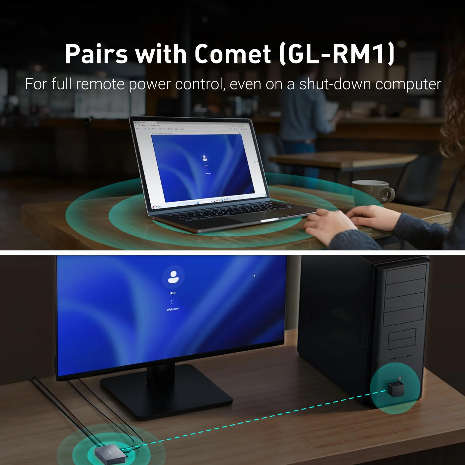 Fingerbot - Remote PC Power Control, Comet (GL-RM1) /Comet PoE (GL-RM1PE) Compatible, Simple Setup, Adapted KVM Switches