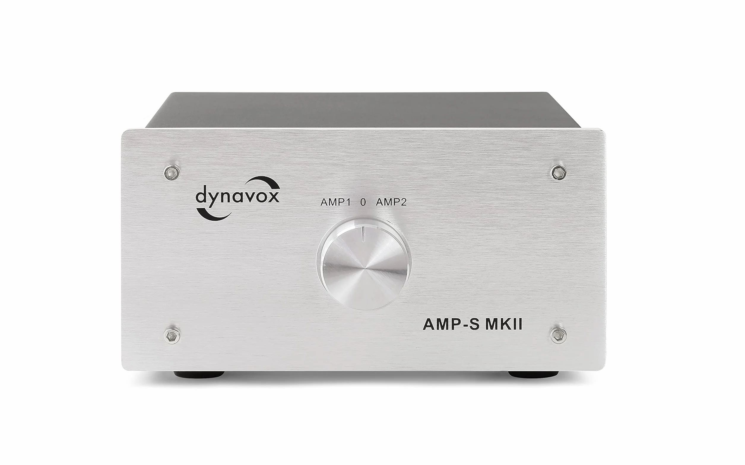 Dynavox AMP-S MK II stojak selekcyjny wzmacniacz głośnik metalowe podwozie aluminiowy 4 mm listwa śrubowa wtyczki bananowe srebrny