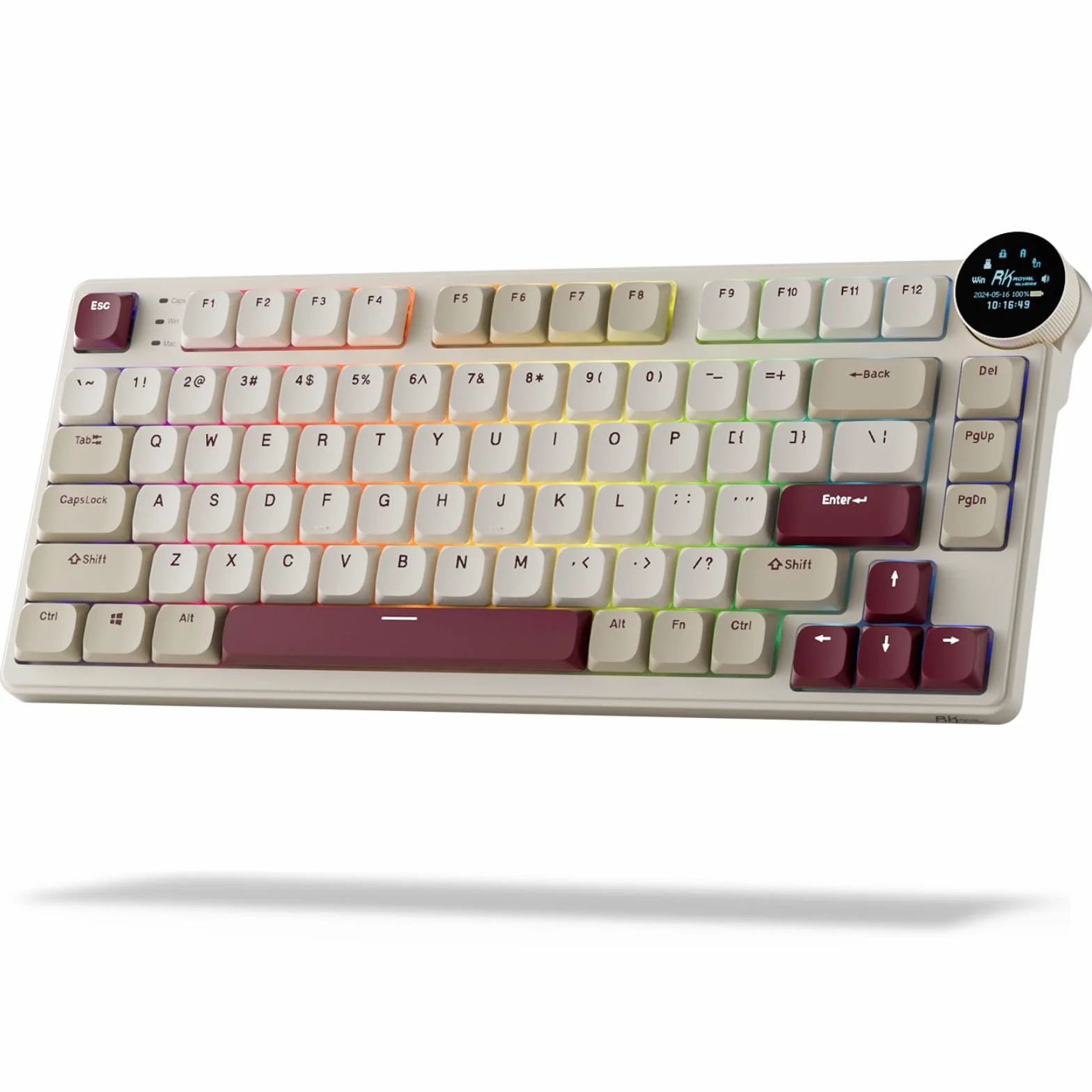 RK ROYAL KLUDGE N80 Niskoprofilowa klawiatura mechaniczna 75% bezprzewodowa BT/2,4G/USB-C
