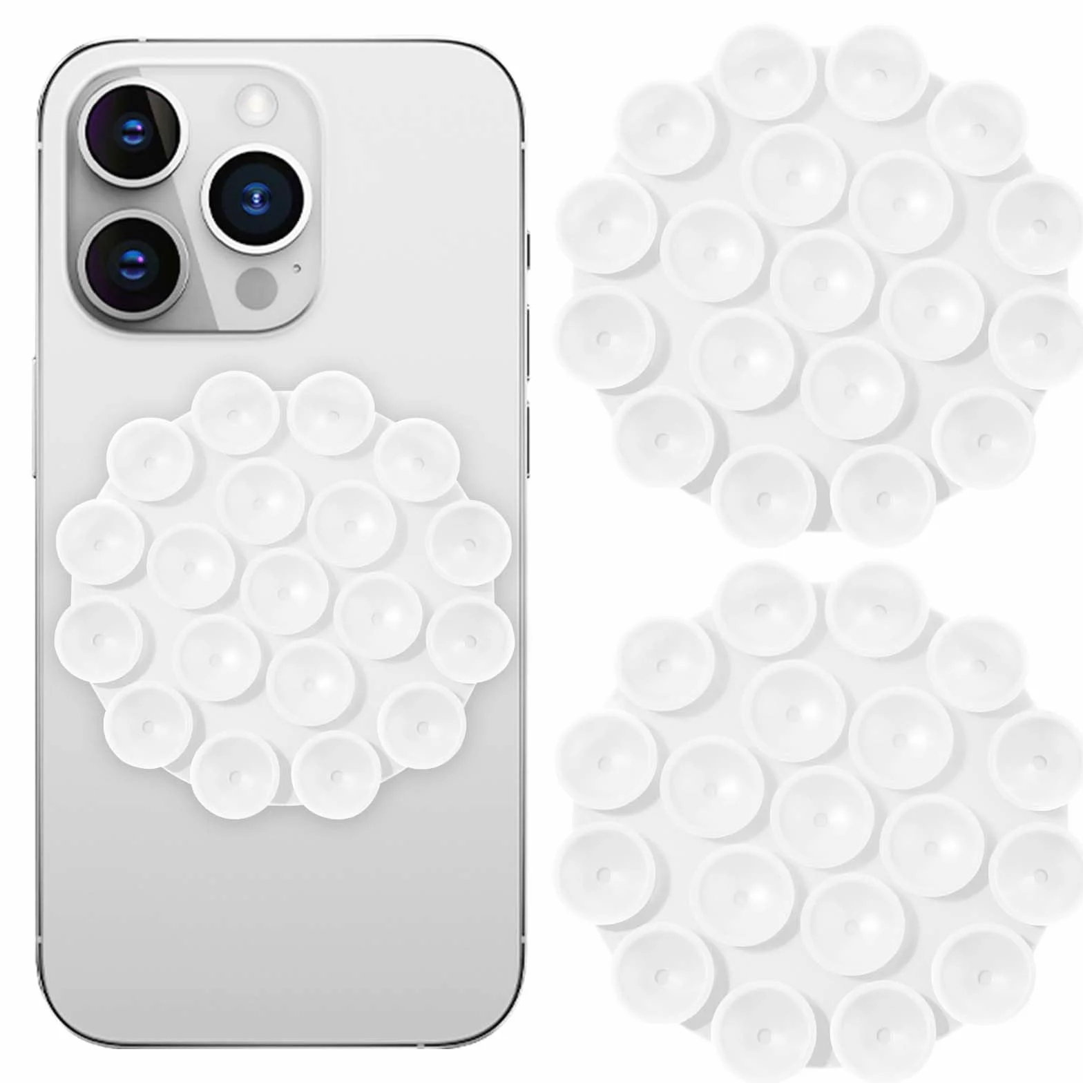 2 silikonowe przyssawki uchwyt na telefon, samoprzylepne, antypoślizgowe lusterka, uchwyt na telefon komórkowy do nagrywania filmów i selfie pod prysznic (biały)