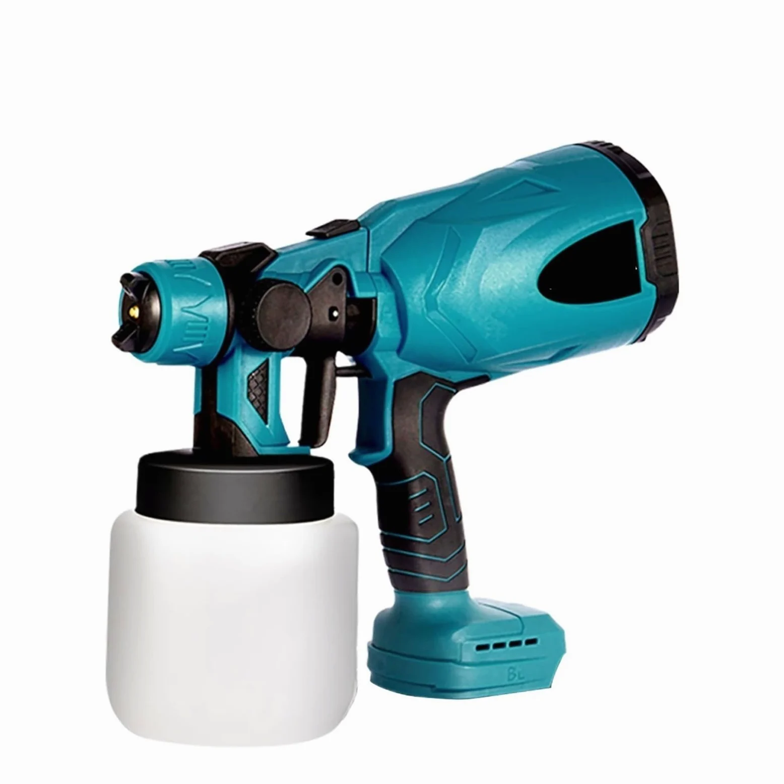 Pistolet natryskowy, 800ML elektryczny pistolet natryskowy bezprzewodowy pistolet do malowania Auto powłoka stalowa aerograf kompatybilny z akumulatorem 18V bez akumulatora | Blauw
