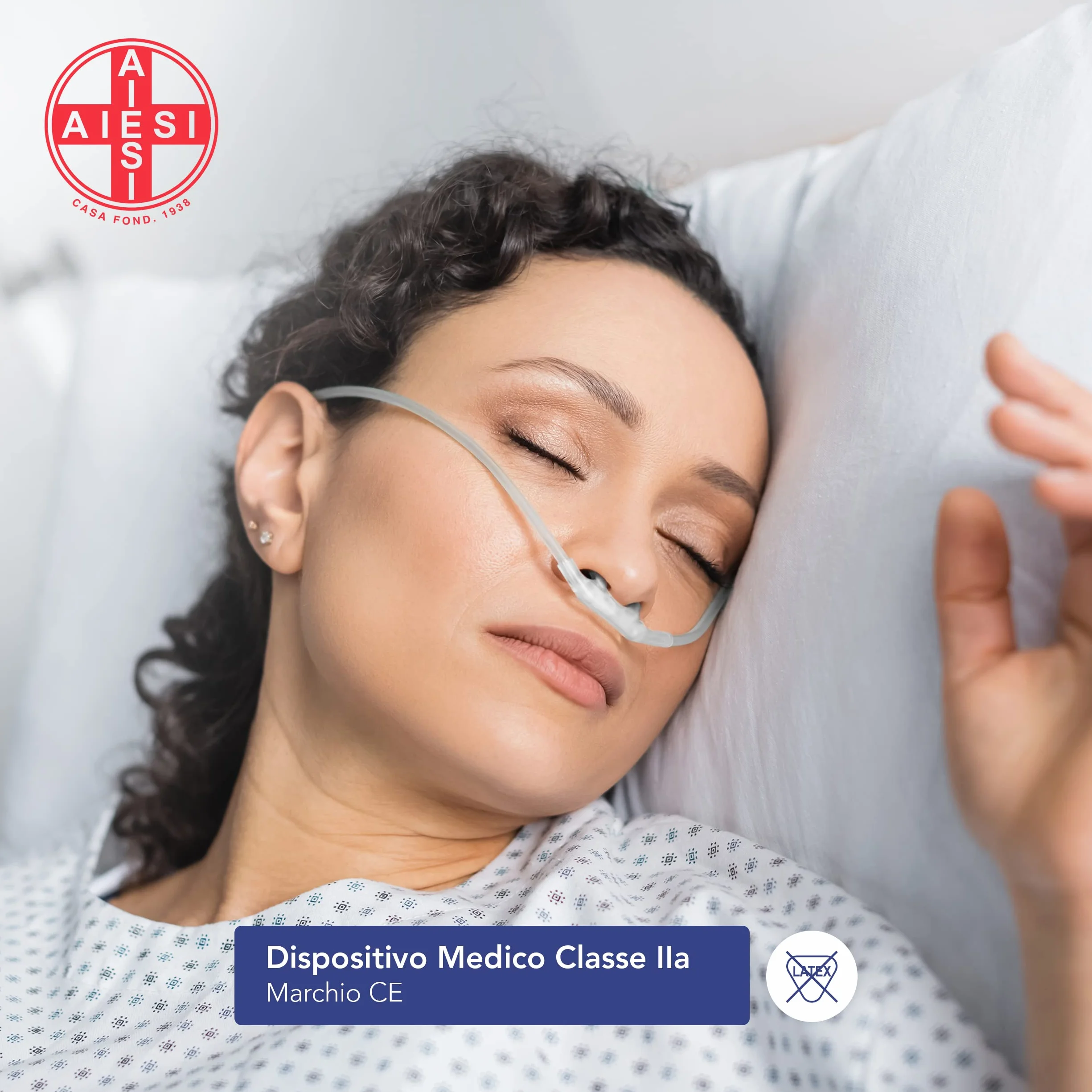AIESI® HOSPIGEN okulary tlenowe przezroczyste dla dorosłych z wężem o długości 2,1 m (opakowanie 10 sztuk)