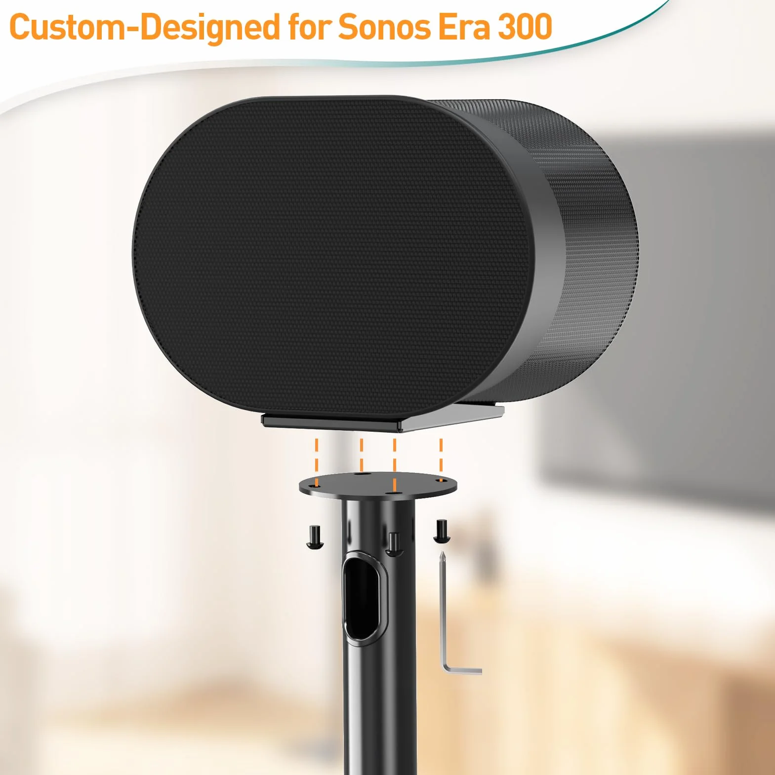 ELIVED Stojak podłogowy Sonos Era 300, wysokość 80,7 cm, czarny, 1 para
