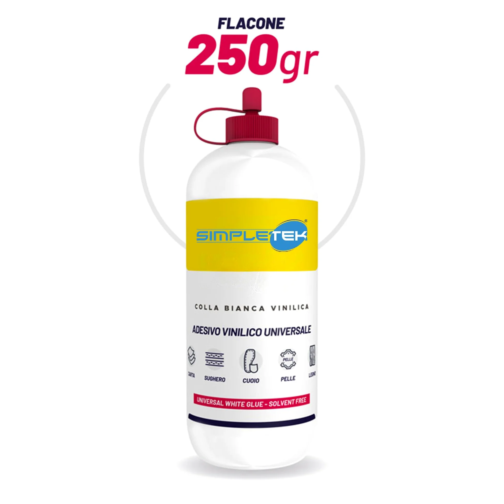 SIMPLETEK 12 uniwersalnych naklejek winylowych - uniwersalny klej 250 g w opakowaniu - łącznie 3 kg - idealny do drewna, papieru, korka i skóry