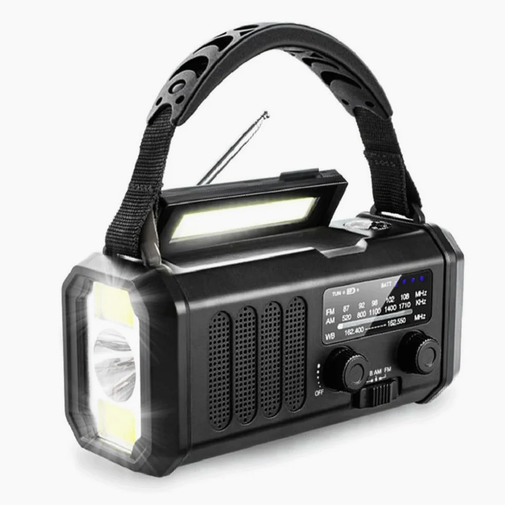 Awaryjne radio korbowe 20000mAh solarne z latarką do czytania latarką SOS radio alarmowe na kemping