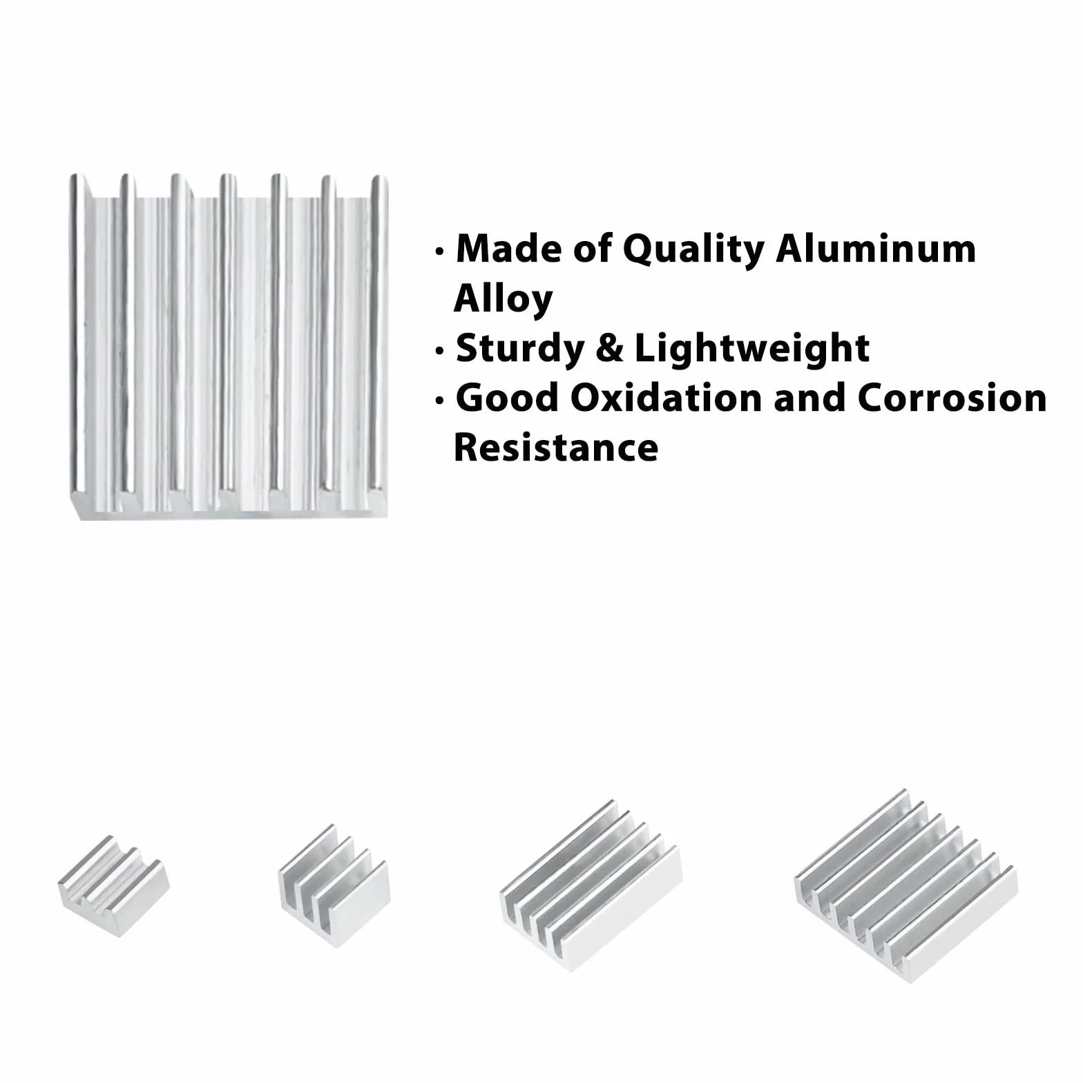 Zestaw 32 radiatorów (zestaw 8 sztuk) do Raspberry Pi 4B, aluminiowy, zestaw chłodzący radiatorem z taśmą przewodzącą ciepło, model 4, model B, srebrny