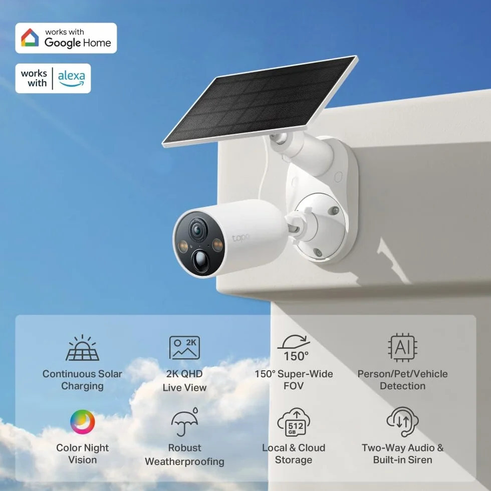 TP-Link Tapo C425 KIT Kamera zewnętrzna 2K QHD z baterią H200