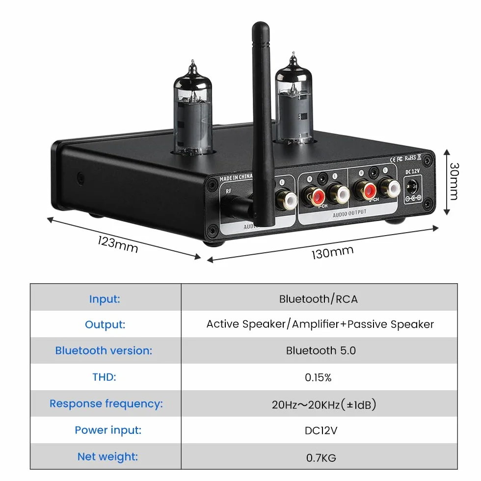 AIYIMA T2 6K4 przedwzmacniacz próżniowa rura Bluetooth 5.0 Hi-Fi stereo aptX