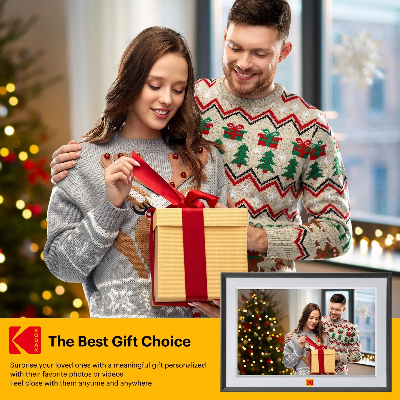 KODAK Cyfrowa ramka na zdjęcia 10 cali 32 GB WiFi HD IPS LCD ekran dotykowy