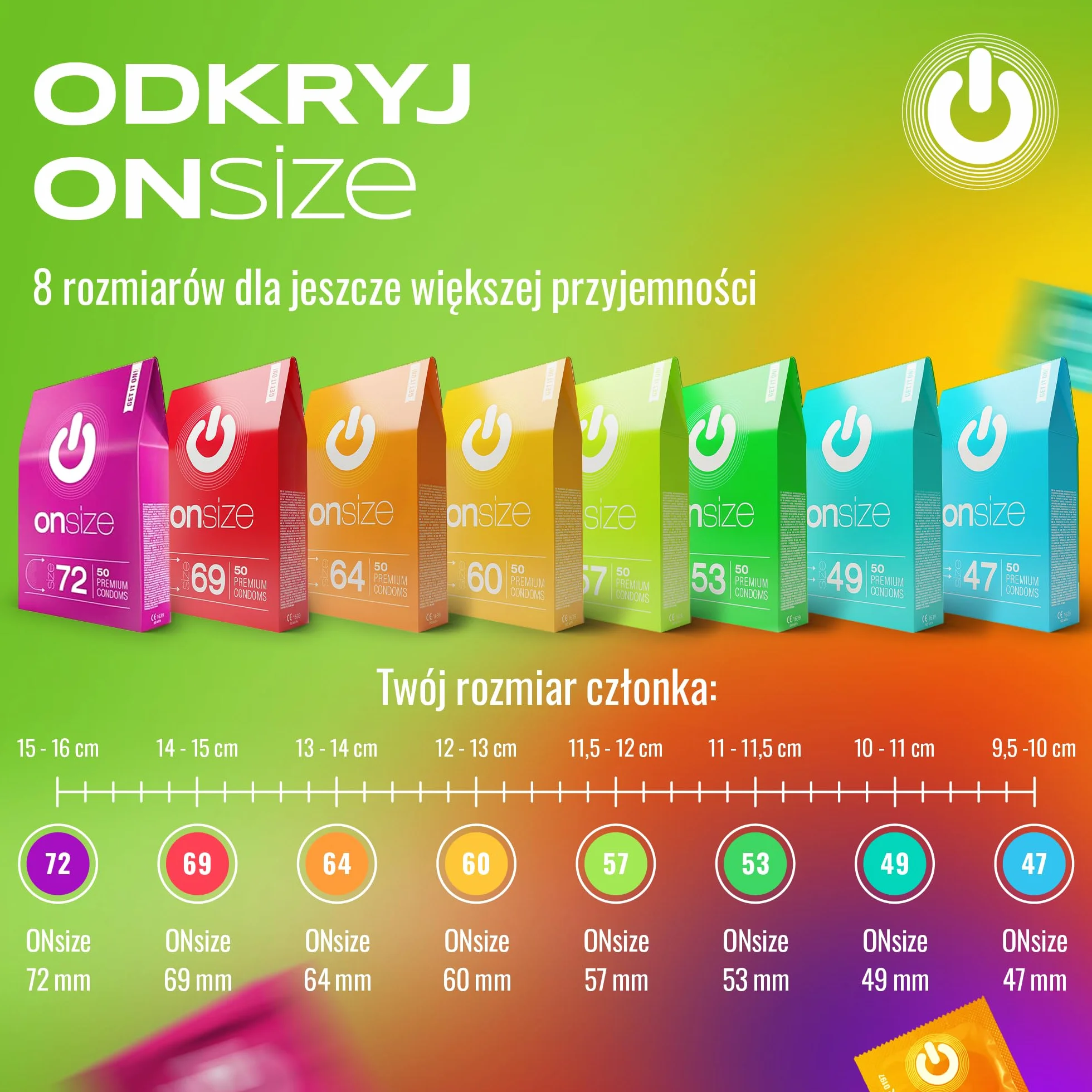 ON) Mix prezerwatyw I 3 sztuki w opakowaniu I Fruit & Colour I Premium 3 różne rodzaje I z silikonowym żelkiem I cienkie 0,07 mm grubości ścianki I wegańskie