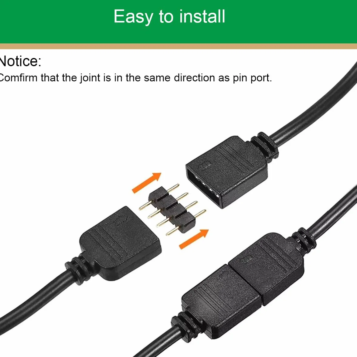Xiatiaosann Kabel przedłużający RGB 4-pinowy 12 V męski/żeński 4-pinowy kabel przedłużający RGB do taśm LED, wentylatorów komputerowych, płyt głównych (3 żyły męskie, 3 żyły żeńskie), 6 sztuk,