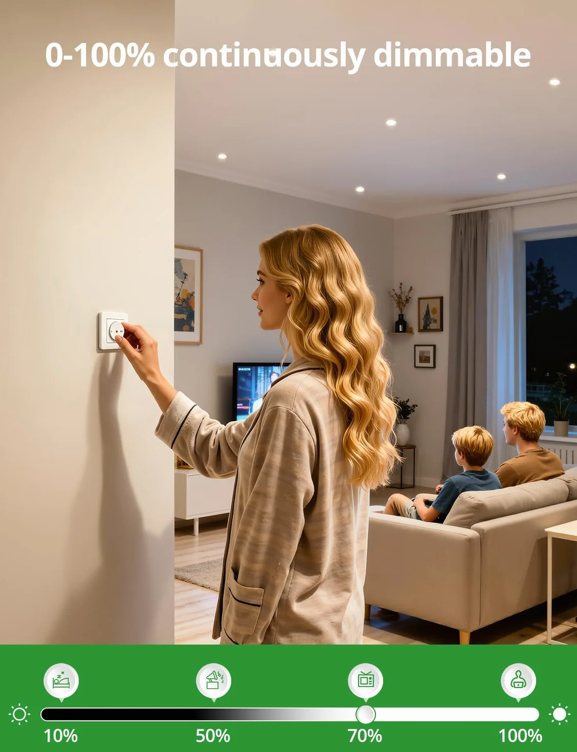 HOMEOW Zestaw 10 reflektorów LED do zabudowy, 230 V, możliwość ściemniania, 68 mm – 80 mm, wymiary otworu, IP44, reflektor do zabudowy, LED 5 W, 400 lm, ciepła biel, neutralna biel, zimna biel, 24 mm