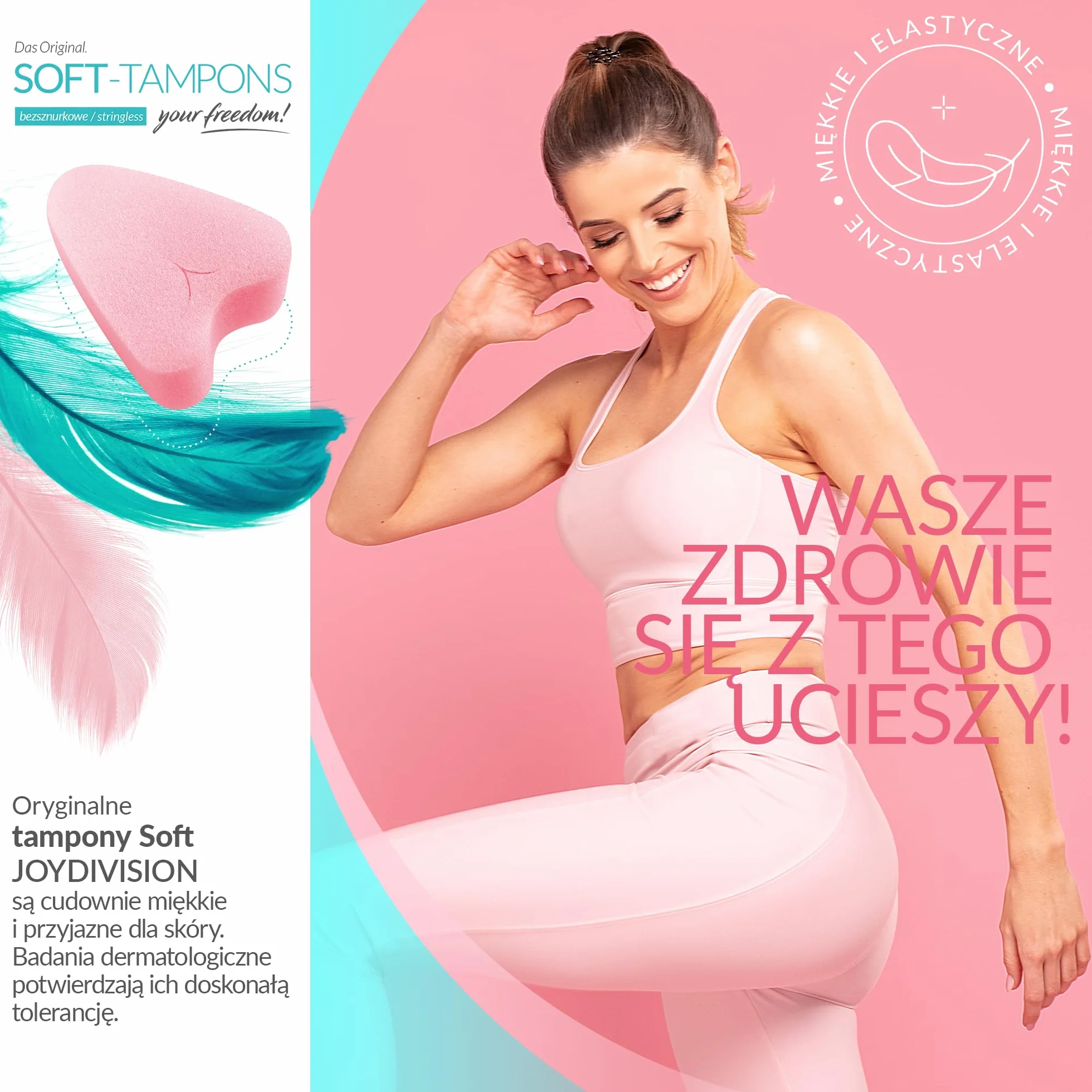 JOYDIVISION Soft-Tampons mini I 3 sztuki I Tampony bez sznurka do sportu, pływania i Spa I Gąbeczka menstruacyjna ultra soft I Łatwe wprowadzanie i usuwanie I Miękki tampon bez sznurka