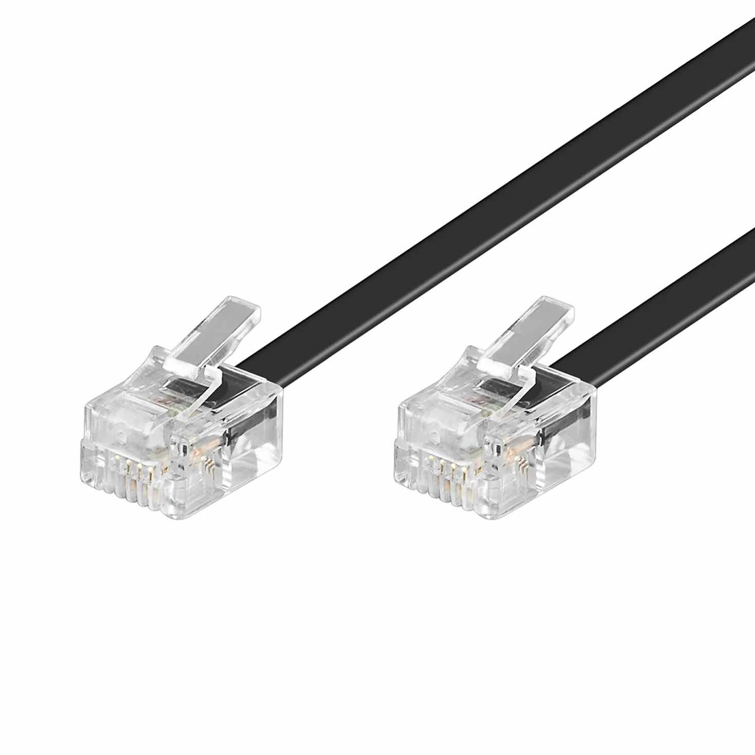 Goobay Modułowy kabel przyłączeniowy telefoniczny RJ11 (6P4C) 10 m czarny