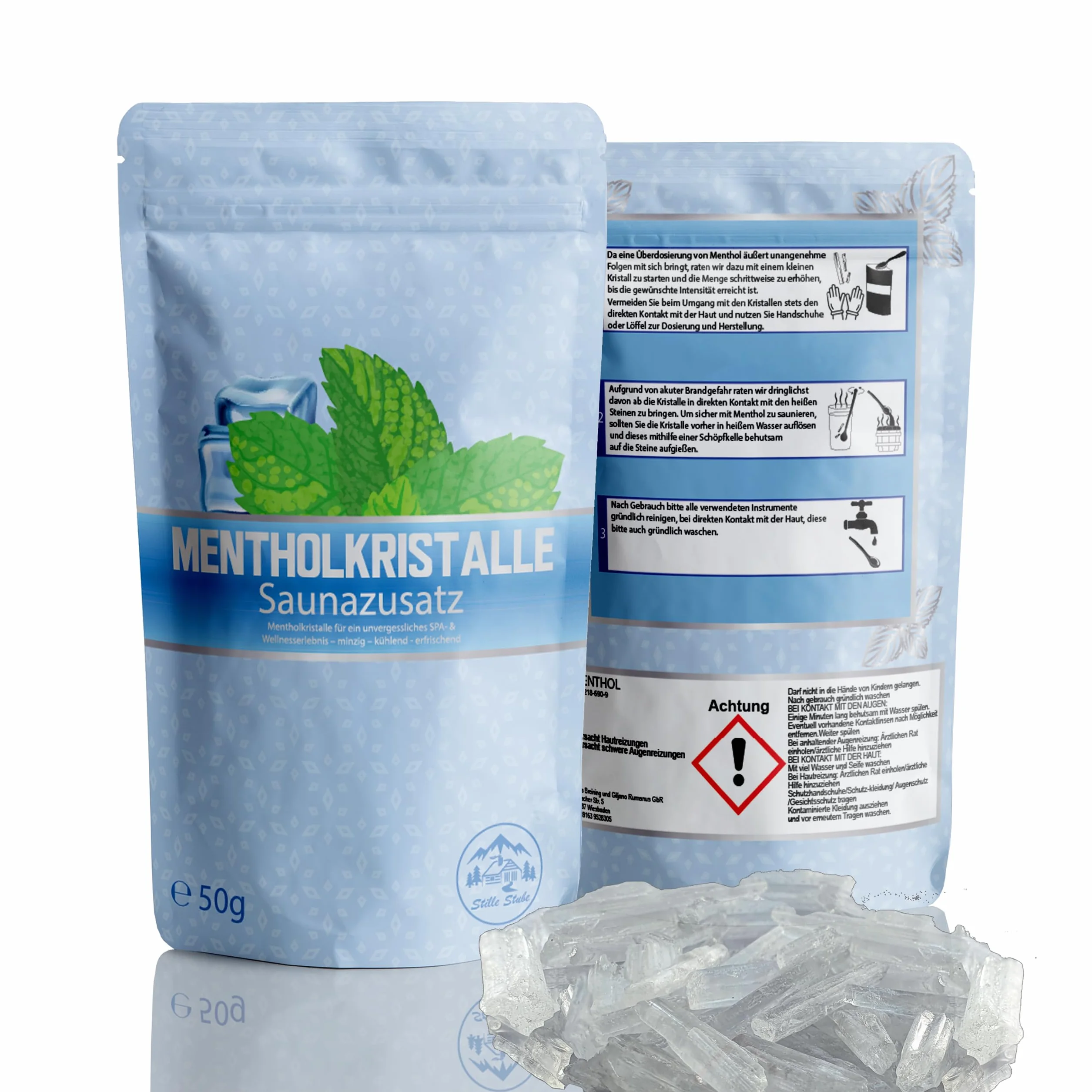 50 g kryształków mentolowych | 100% czyste i naturalne | kryształy do sauny |