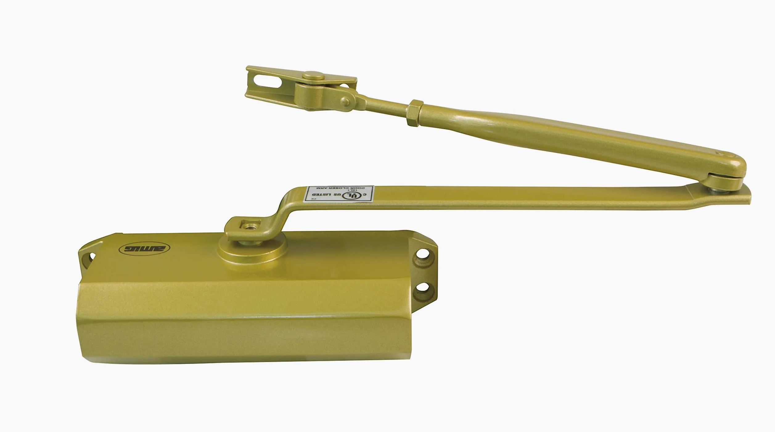 Amig - Samozamykacz do drzwi o masie maks. 40 kg, Maksymalna szerokość 85 cm | Aluminium z matowym złotym wykończeniem | Zapobiega wypadkom z uchwytem lub przeciągami | W zestawie śruby