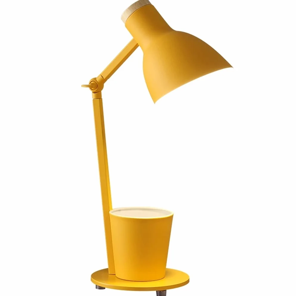 Lampa stołowa Dziecięca lampka nocna do sypialni, biurko studenckie ochrona oczu lampa biurkowa, swobodna regulacja w salonie, z uchwytem na długopis Lampa stołowa LED(Geel)