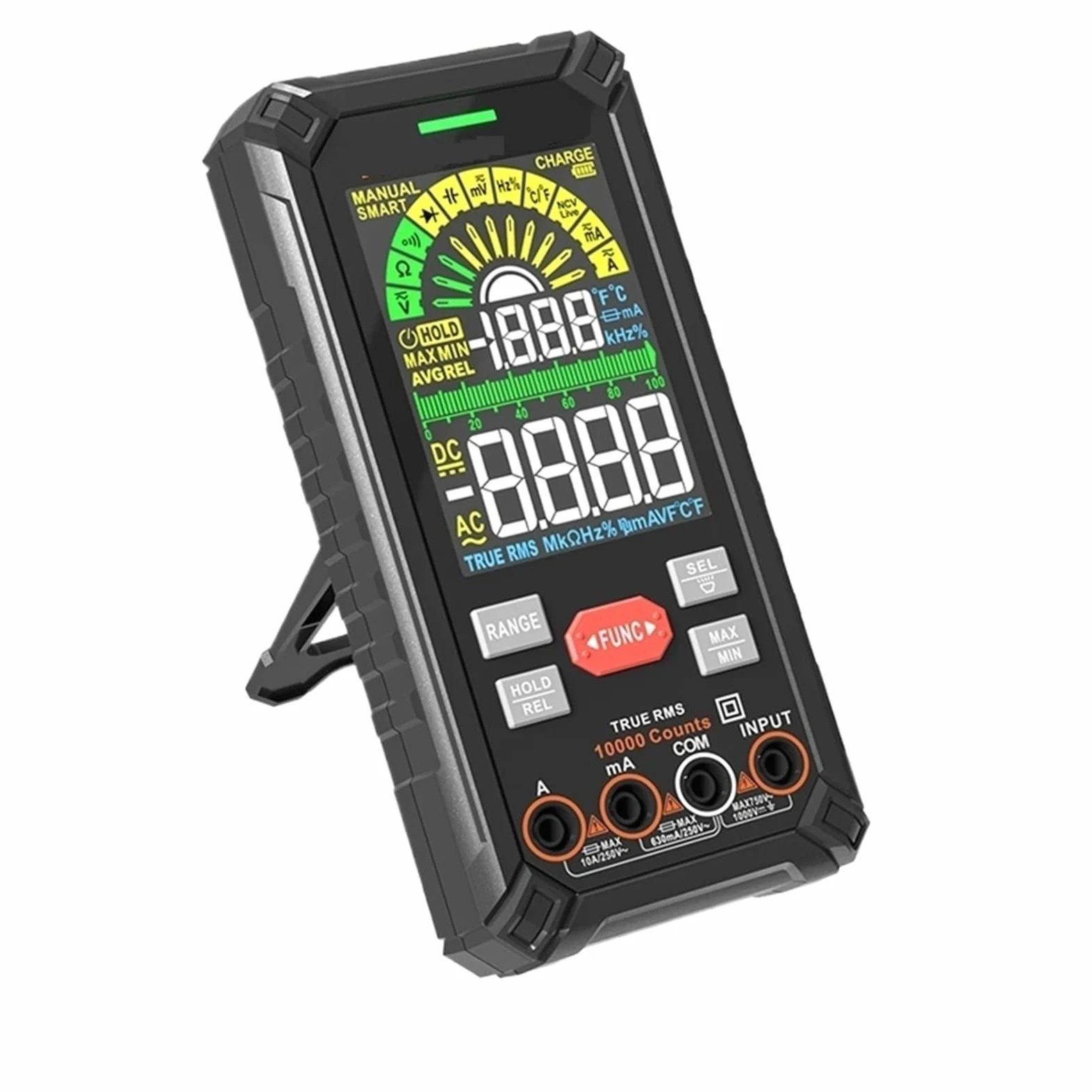 Multimetr 10000 zliczeń inteligentny multimetr akumulatorowy automatyczny zakres Ture RMS 1000V 10A Tester Ohm Hz pojemność NCV multimetr cyfrowy Dokładne czytanie