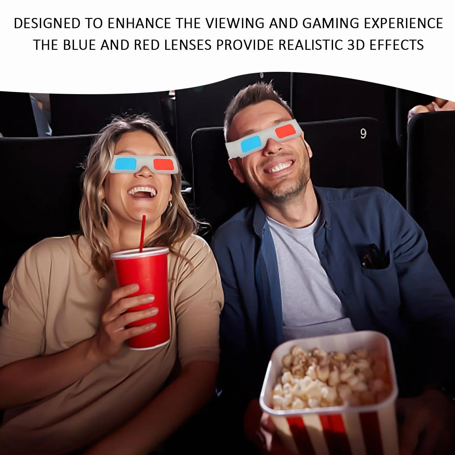 Papierowe okulary 3D przenośne akcesoria do oglądania filmów TV komputer projektor