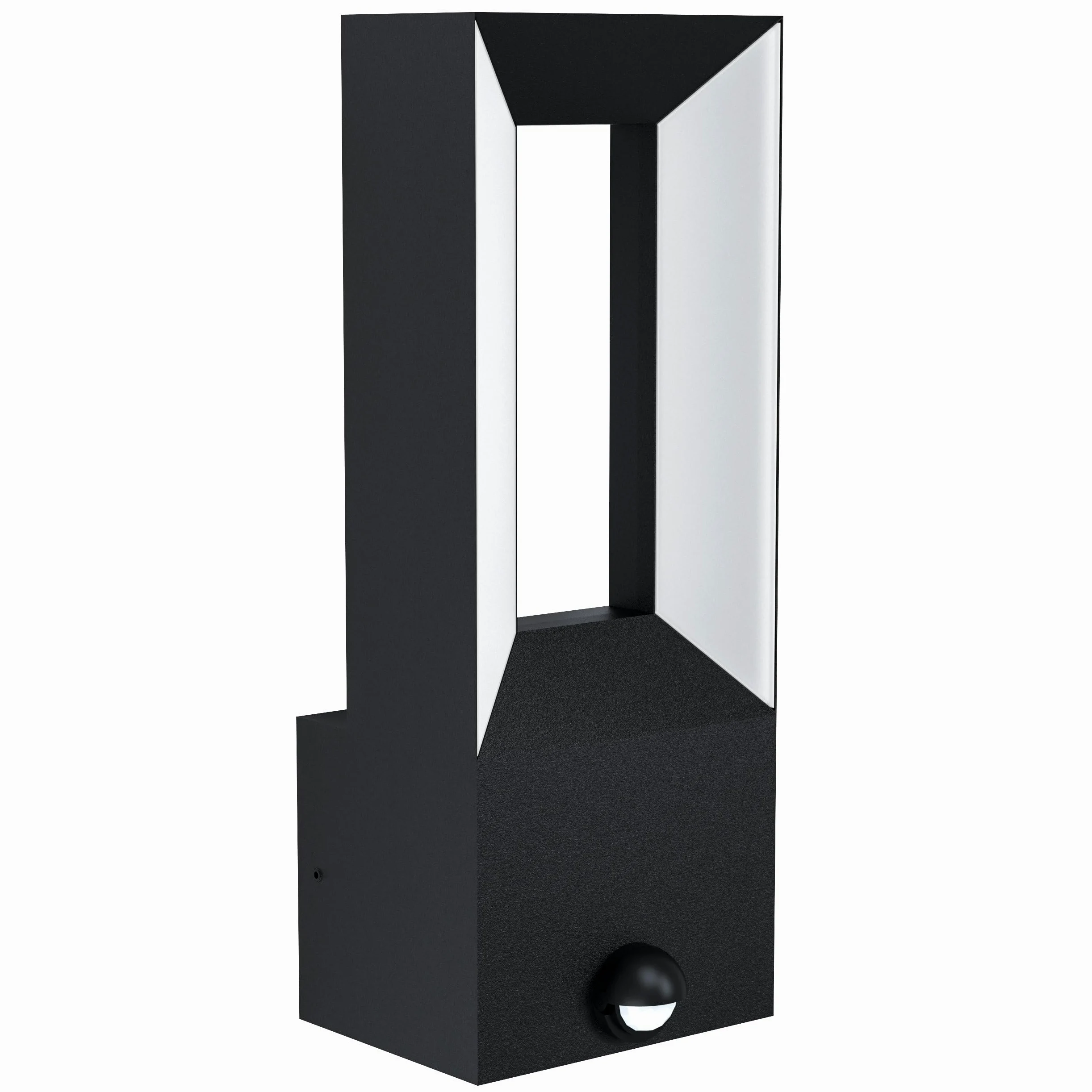 EGLO Lampa zewnętrzna ścienna LED Riforano z czujnikiem ruchu | czujnik zmierzchowy, odlewu aluminiowego w kolorze czarnym i tworzywa sztucznego w kolorze białym, ciepłej bieli, IP44