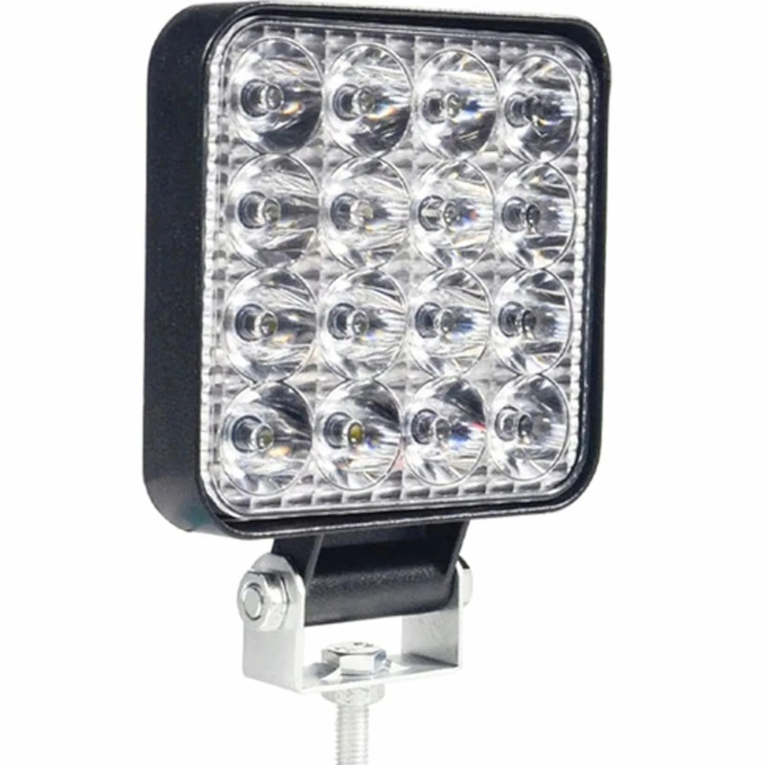 Retoo Reflektor Roboczy 16 LED 48W 12V o mocy 8000lm do montażu powierzchniowego i przykręcanego, Oświetlenie bliskiego zasięgu, Szperacz, Lampa do ciągnika, koparki, Off-Road, Czarny