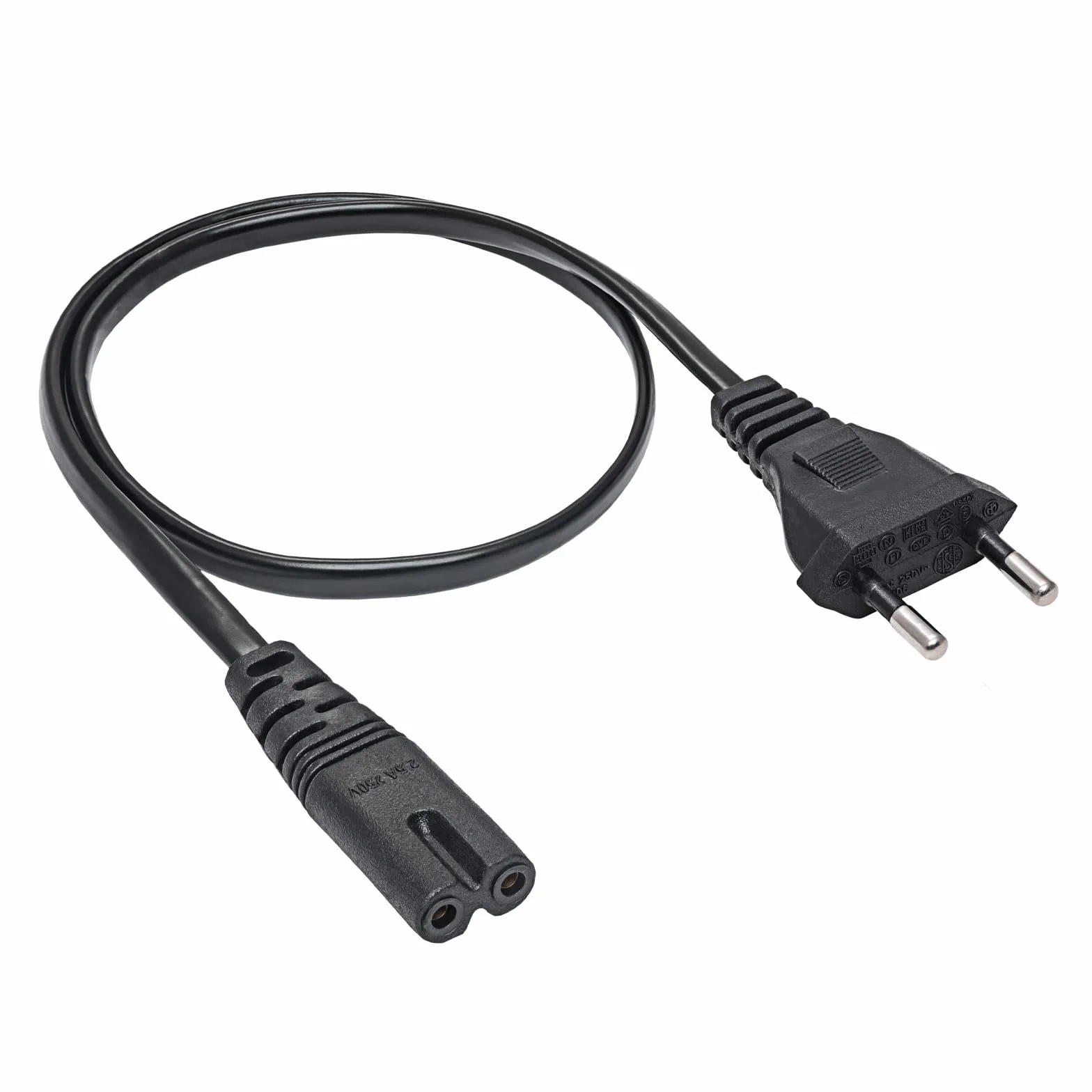 Kabel zasilający ósemka Akyga AK-RD-04A do PC IEC C7 – CEE 7/16 Europlug 0.5m