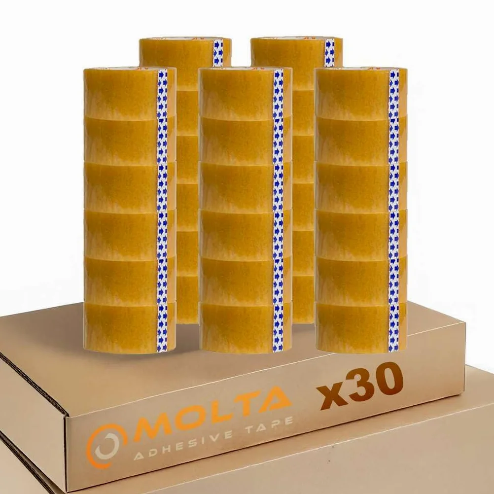 MOLTA SOLVENTA przezroczysta taśma do pakowania 48 mm x 120 m | taśma kartonowa | taśma do pakowania paczek i kartonów – 30 rolek | syntetyczny rubber