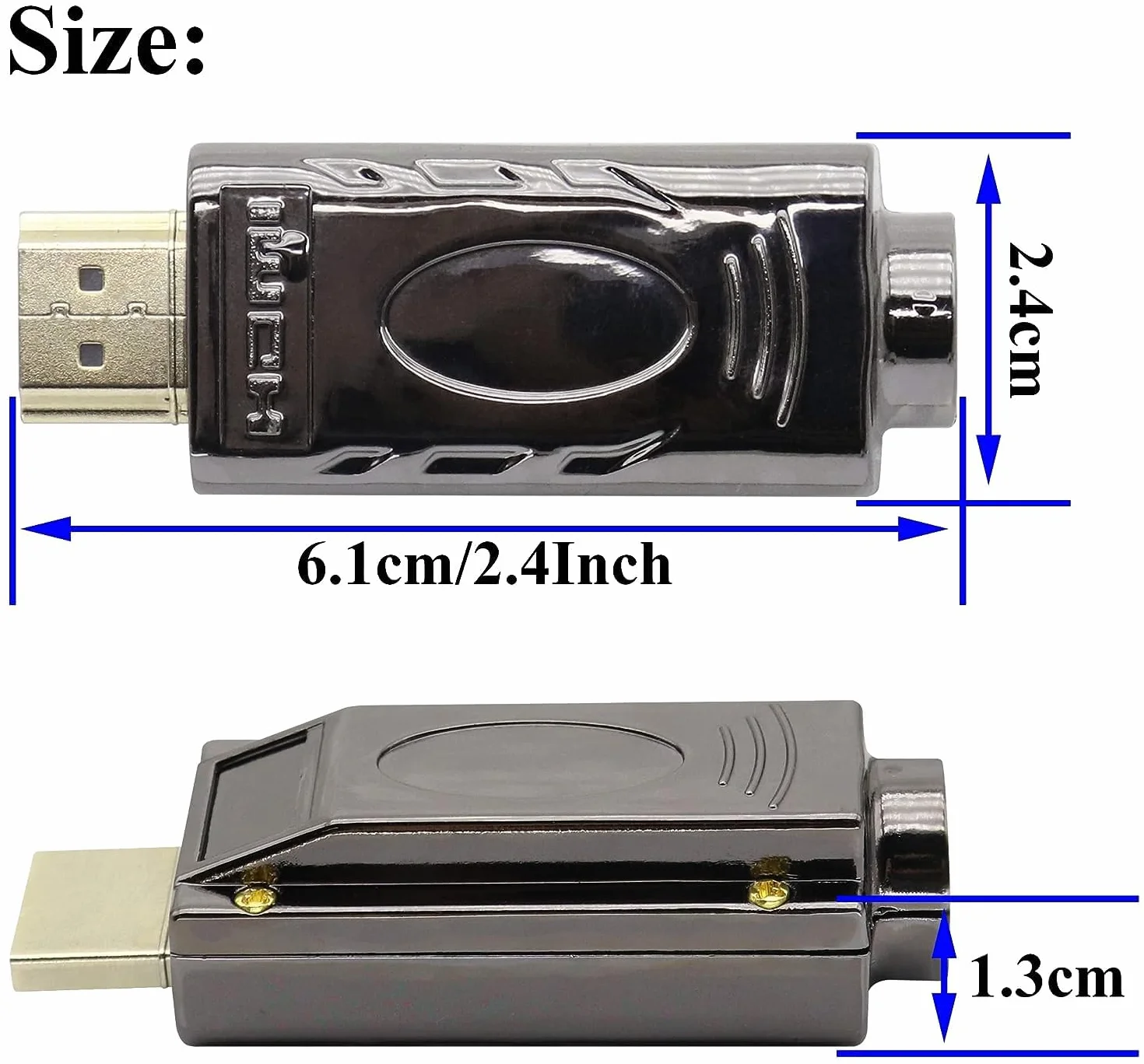 Adapter zacisku śrubowego bez lutowania HDMI, męski moduł bez lutowania, wtyczka puszka rozgałęźna HD, moduł sygnałowy z metalową obudową. (2 szt./męski)