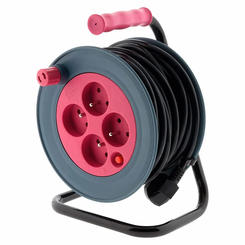 Enrouleur ménager 15 m 3G1 mm² - różowy