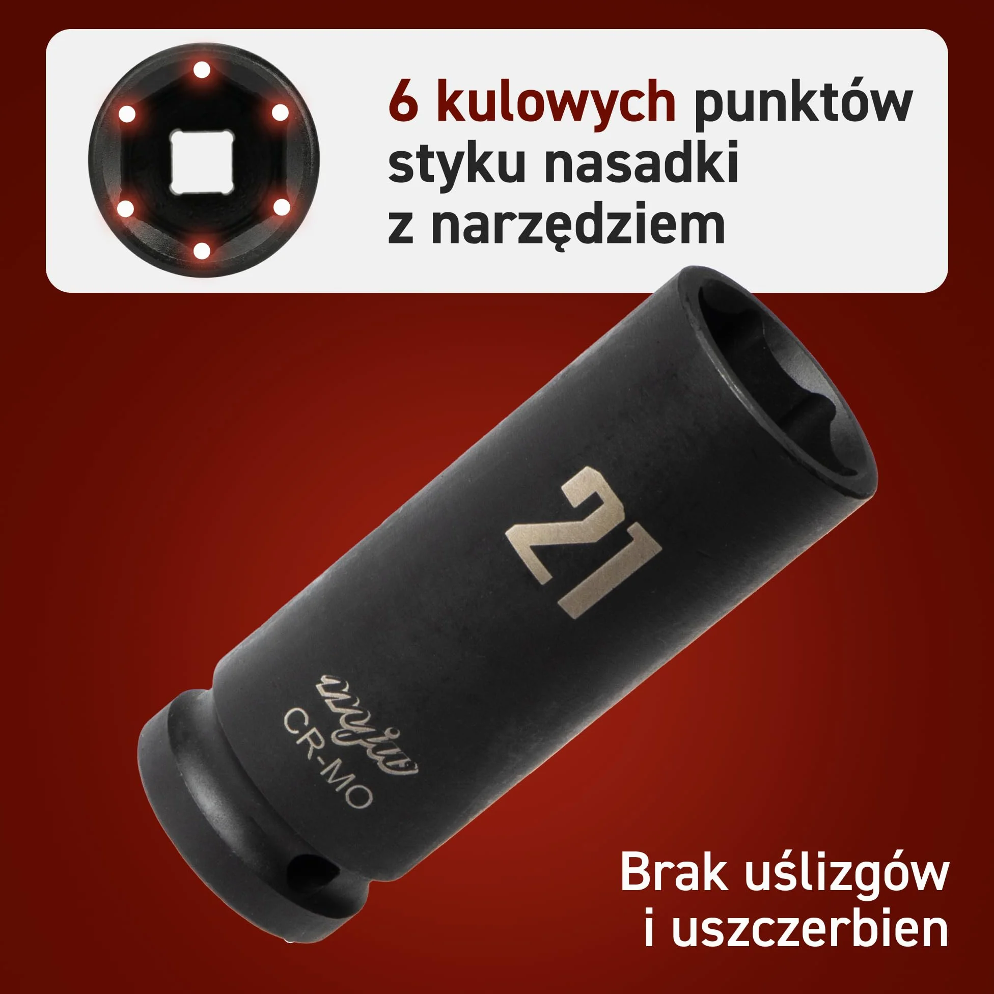 MJW Nasadki udarowe CrMo 1/2" 35 el. (8–32 mm krótkie, 10–32 mm długie) – zestaw nasadek udarowych do kluczy udarowych i narzędzi ręcznych – do garażu i profesjonalnego warsztatu