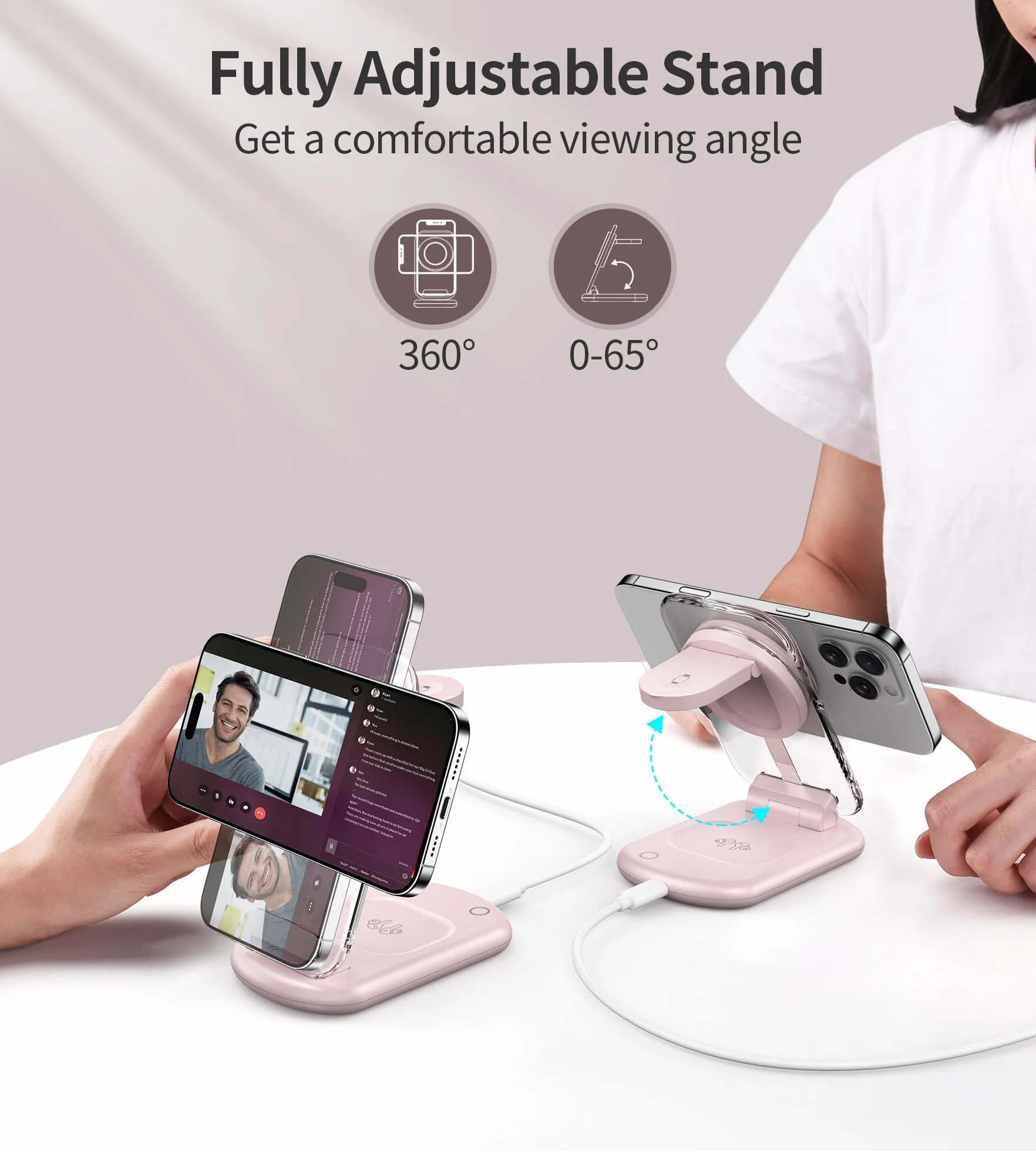 Magnetyczna bezprzewodowa stacja ładująca 3 w 1 do Apple iPhone 16 15 14 Apple Watch AirPods Pro