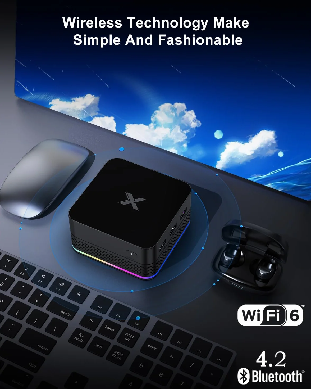 Mini PC 12. Alder Lake N (do 3,4 GHz) 12 GB RAM 512 GB ROM LPDDR5 M.2 SSD, 4K Trzy ekrany Dual RJ45 Gigabit Ethernet, automatyczne włączanie.