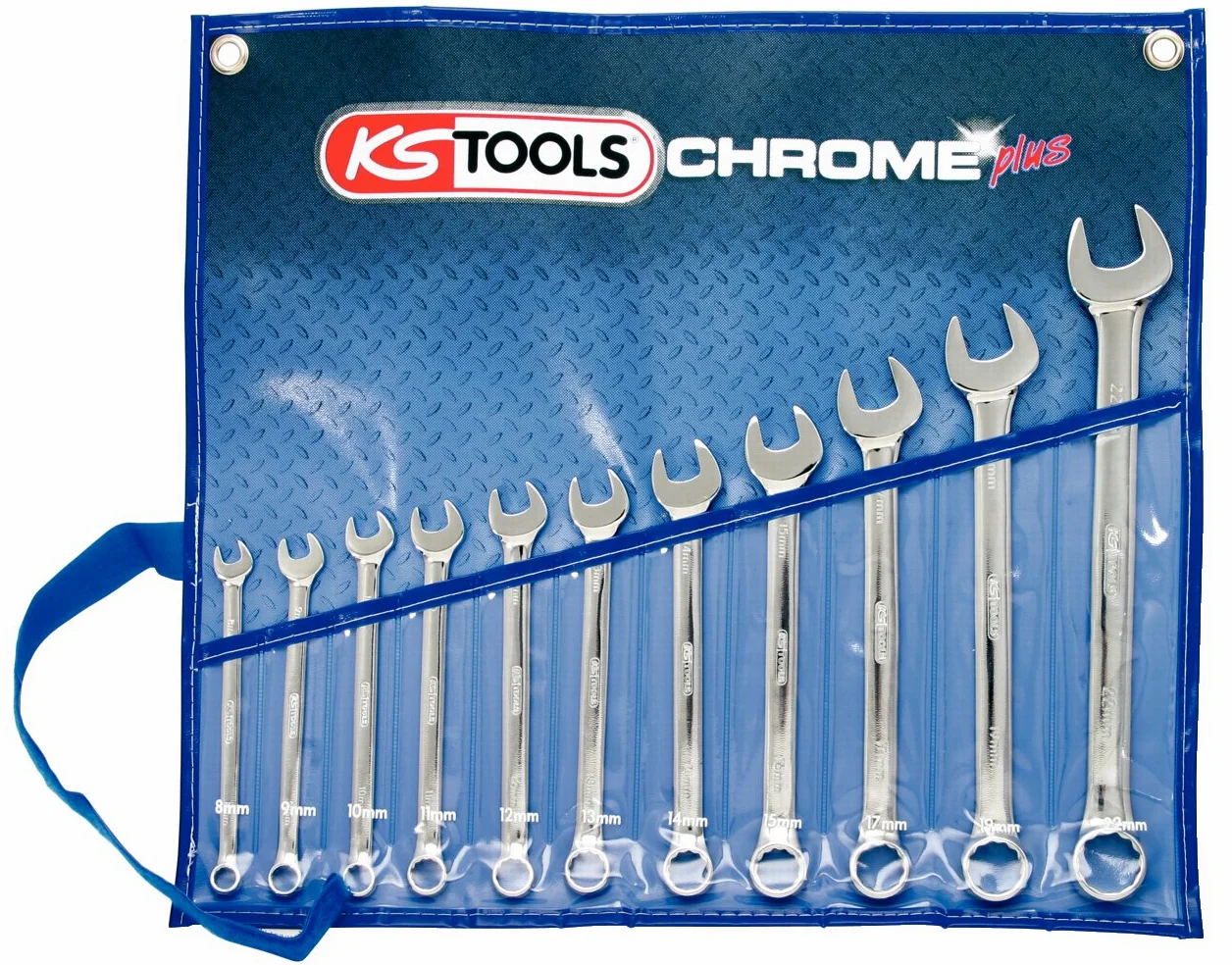 KS Tools 518.0641 CHROMEplus Zestaw kluczy płasko-oczkowych, z odsadzeniem, 11-szt