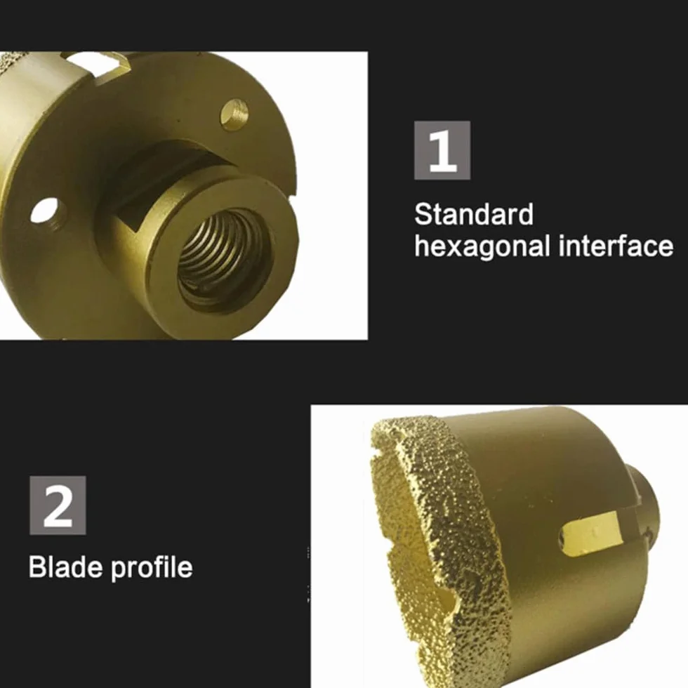 Wiertło rdzeniowe diamentowe, Otwornica diamentowa M14 lutowana próżniowo 6-100 mm do murów marmurowych z płytek porcelanowych(95mm)