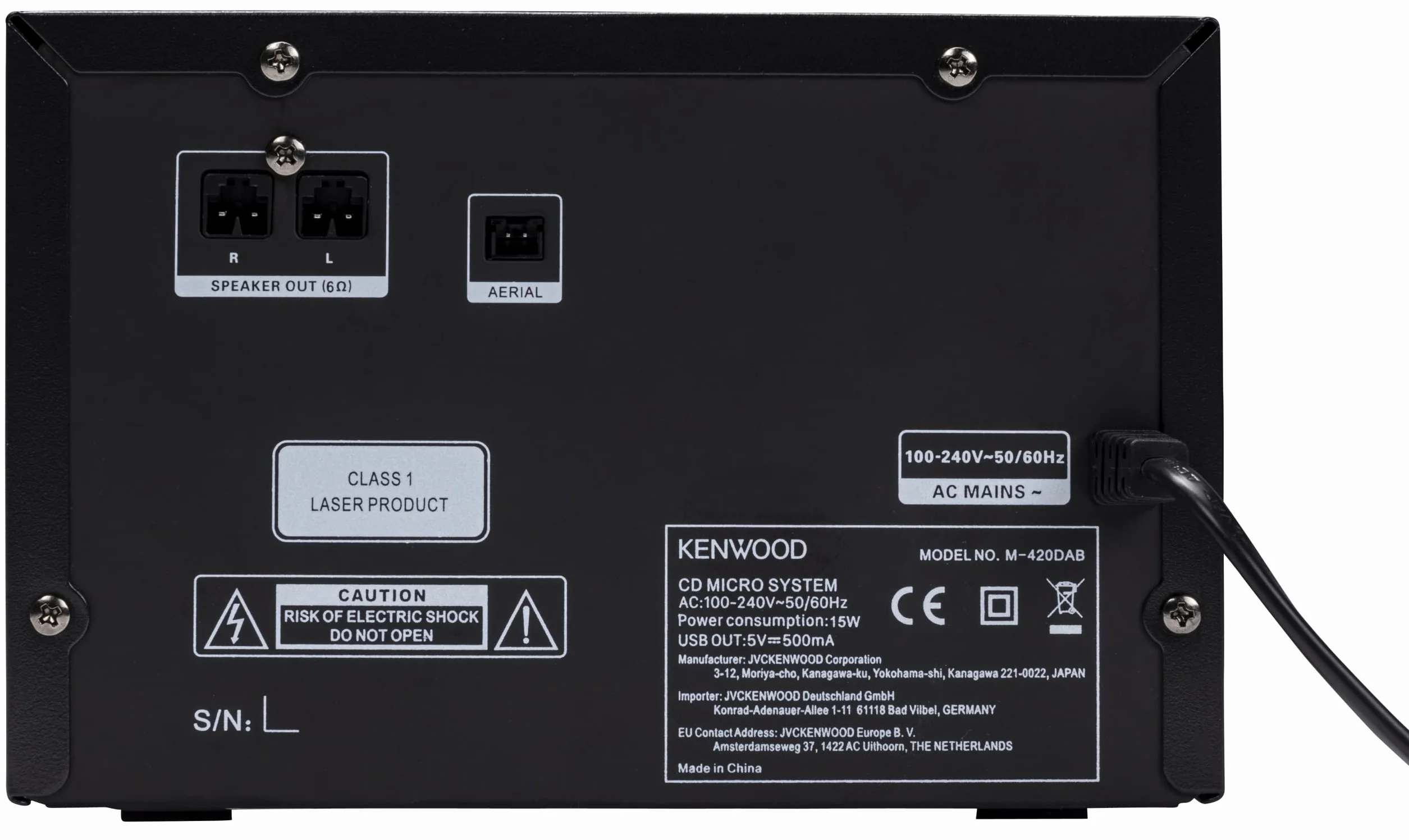 KENWOOD M-420DAB mikro łańcuch, czarny, D, USB, Dab+, Bluetooth