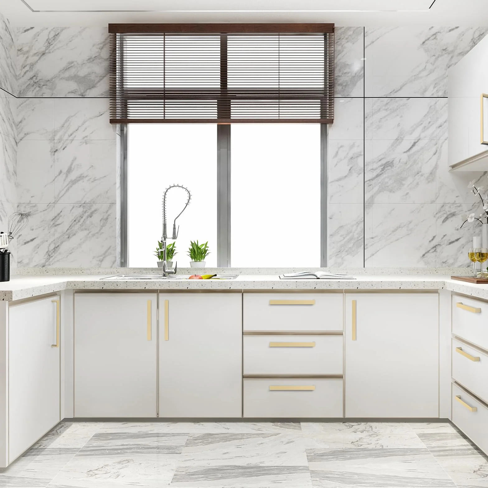 FURNIWARE 10 sztuk uchwytów meblowych, mosiężne 160 mm odległość otworu uchwyty do szafek kuchenne uchwyty do mebli uchwyty do szuflad uchwyty do szafek kuchennych szafki uchwyty do szuflad