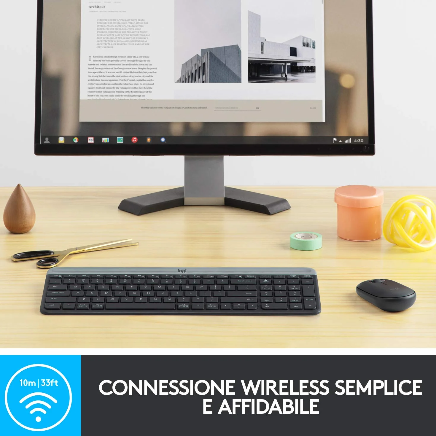 Logitech MK470 Slim Bezprzewodowa klawiatura & Mysz Combo - ITA QWERTY