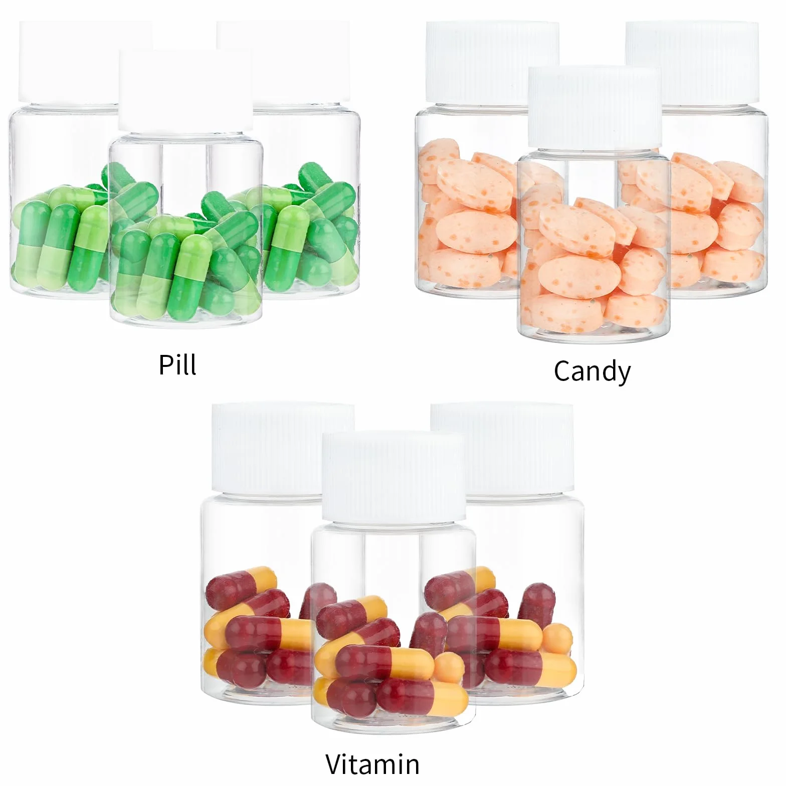 WLLHYF 30 ml puste przezroczyste plastikowe butelki na tabletki 4 szt. butelka